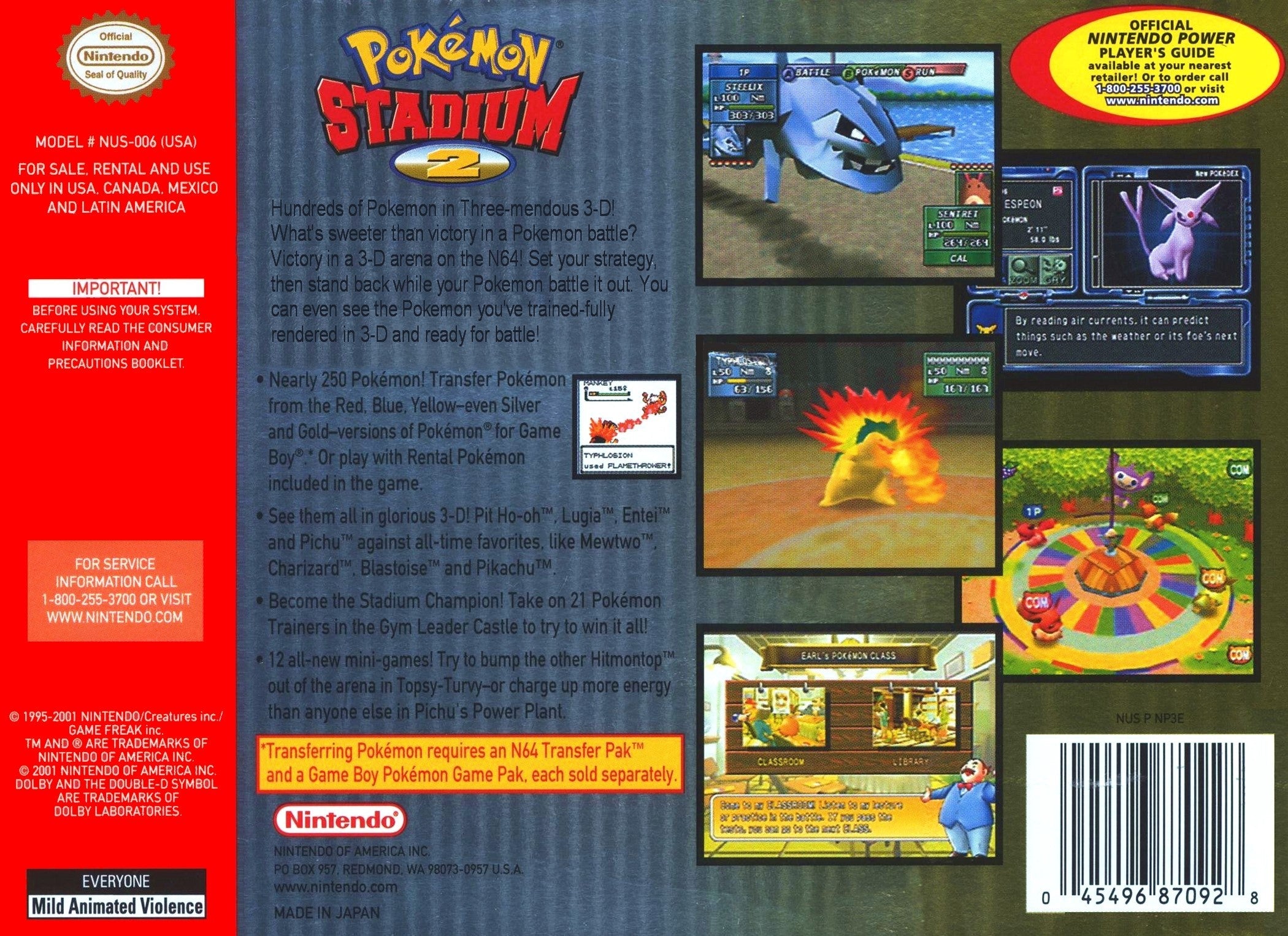 Pokemon Stadium 2 - Nintendo 64 Game for Kids & Adults | Classic N64 Video Game for Collectors & Retro Gaming Fans | Perfect for Birthday Gifts & Game Nights