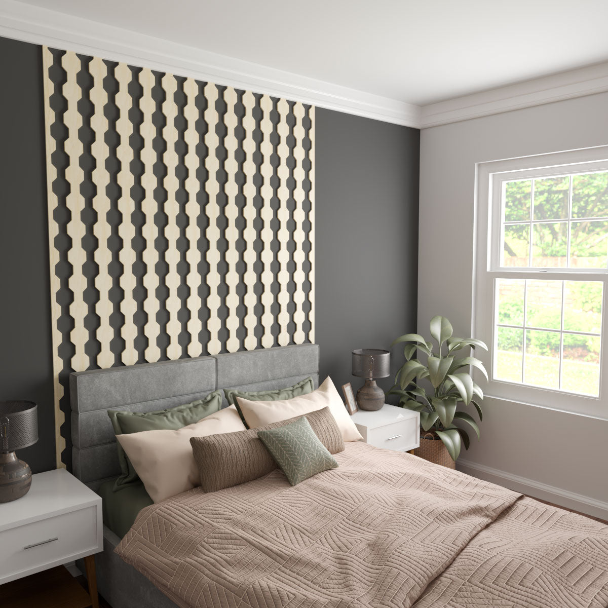 Adjustable Wood Slat Wall Kit for Home Decor - DIY Modern Wooden Wall Paneling for Living Room, Bedroom & Office - Easy Installation & Customizable Design