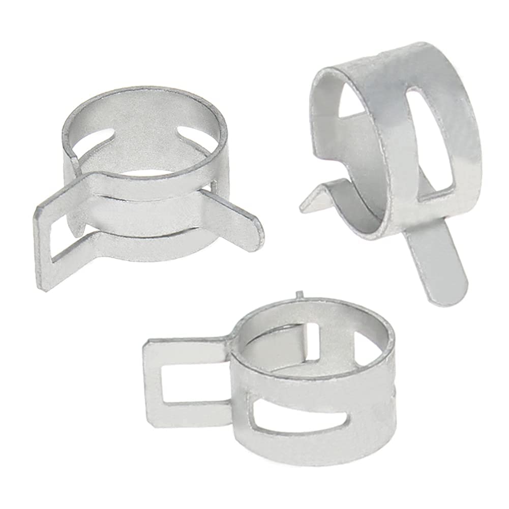 Spring Band Hose Clamps 10Pcs - Fuel & Vacuum Pipe Clips for Automotive Use