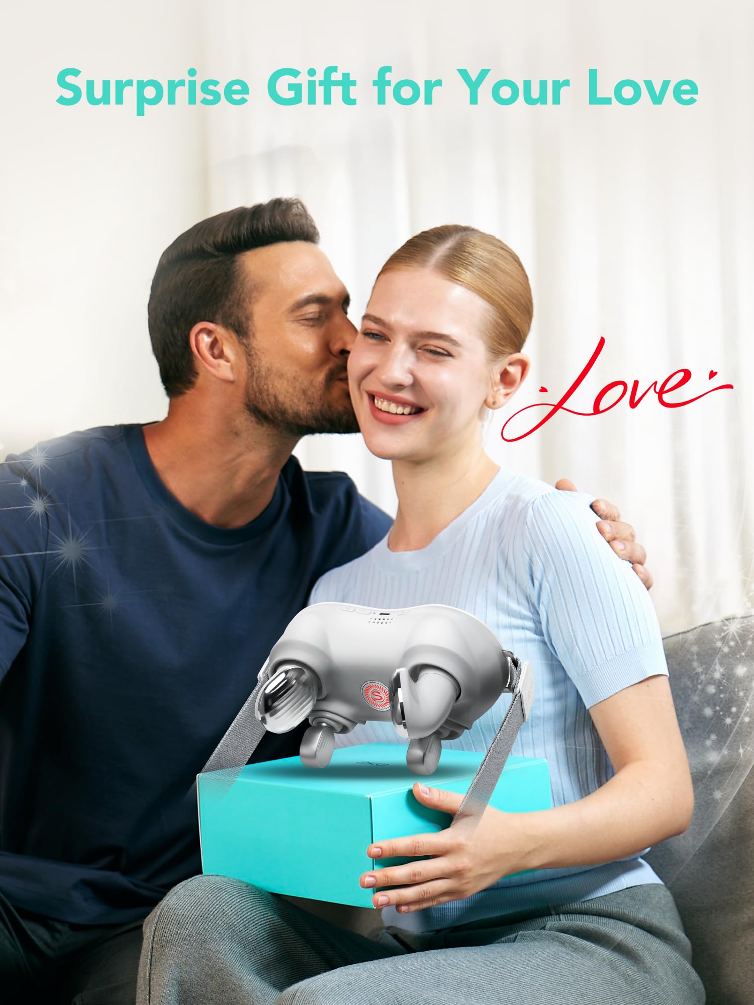 SKG 4D Electric Shiatsu Neck and Shoulder Massager with Heating - Deep Tissue Kneading for Pain Relief - Perfect Christmas Gift for Men, Women, Dad & Mom - Ideal for Office, Home Use and Travel Relaxation
