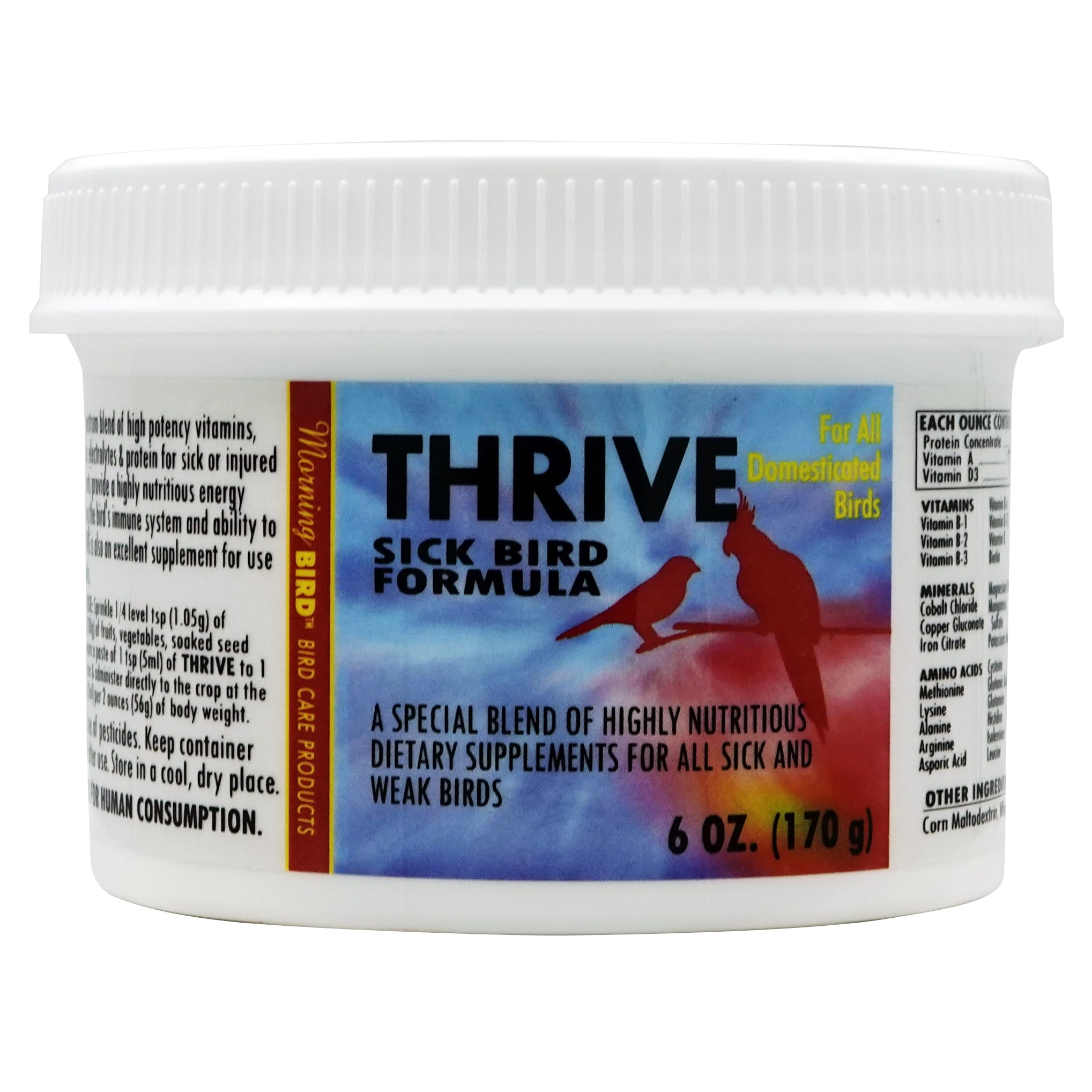 Morning Bird Thrive - Premium Energy Supplement with Vitamins, Minerals, Amino Acids & Electrolytes | 6 oz Powder for Workout Recovery, Sports Performance & Daily Nutrition Boost