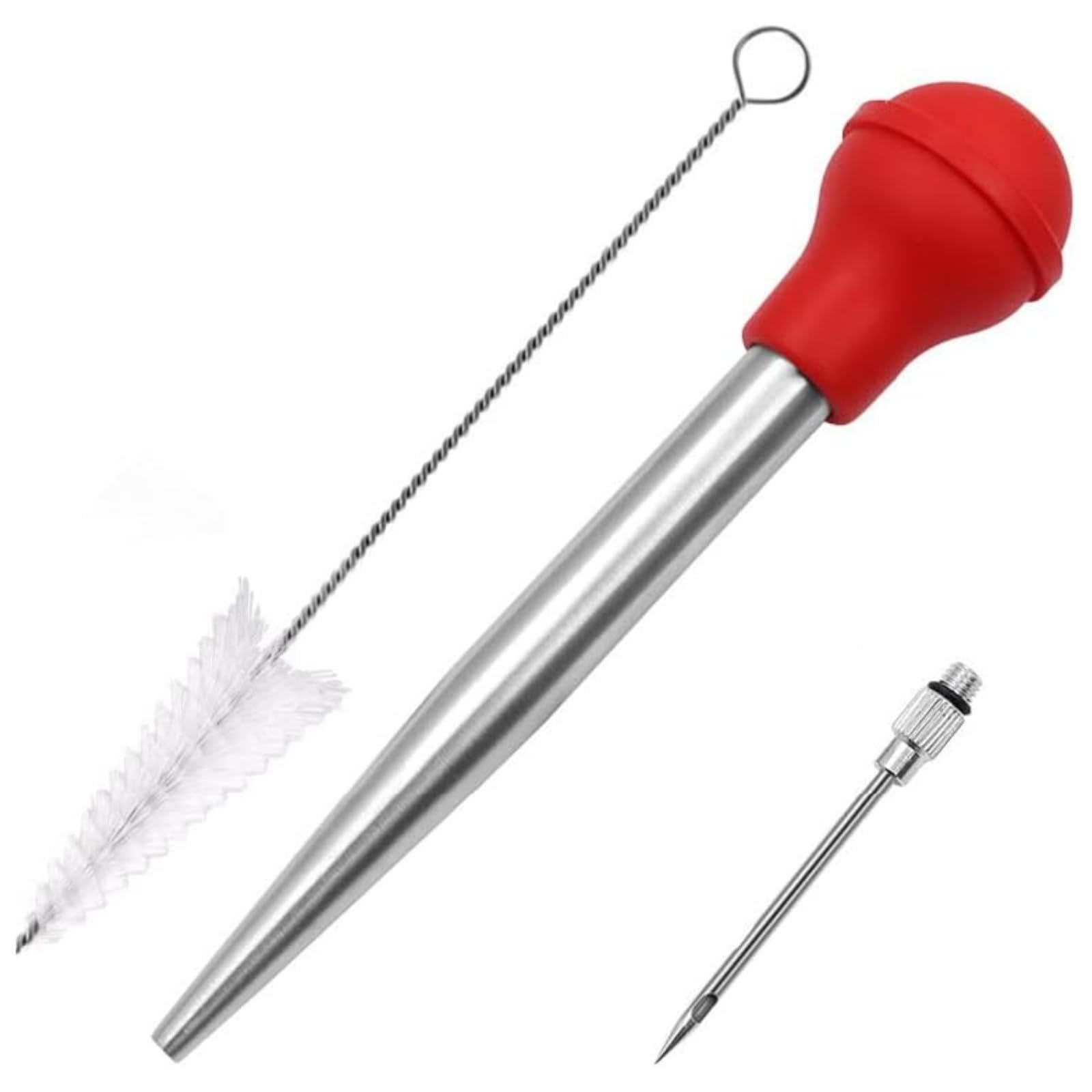 Premium Stainless Steel Turkey Baster & Marinade Injector - Heat-Resistant Condiment Pump for Flavorful Meats, BBQ, Roasts - Perfect for Thanksgiving, Grilling & Cooking
