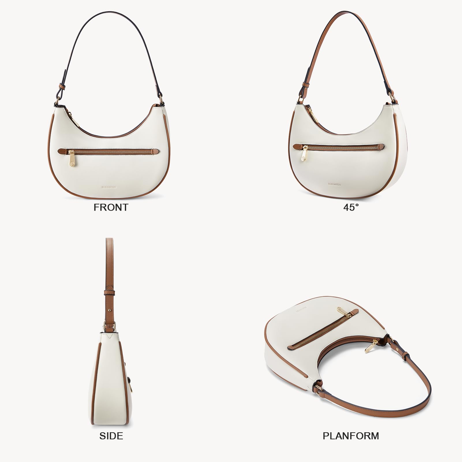 BOSTANTEN Women's Small Crossbody Purse - Trendy Crescent Shoulder Bag Hobo Handbag for Everyday Use, Date Night & Travel Accessories