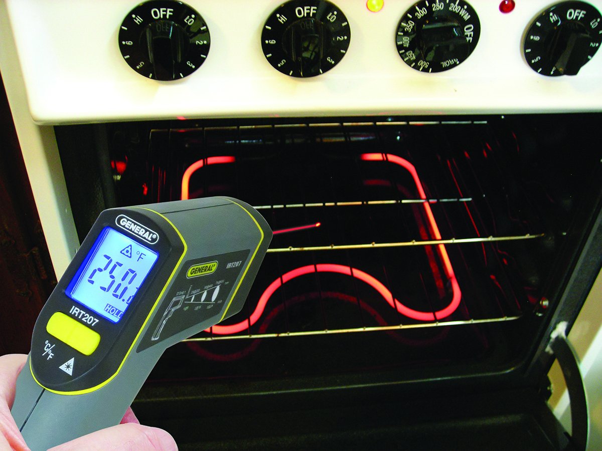 General Tools Non-Contact Digital Laser Temperature Gun - Infrared Thermometer for Cooking, BBQ, Pizza Oven, Engine, HVAC (-4°F to 608°F/-20°C to 320°C) - Perfect for Home, Kitchen, Automotive & Industrial Use