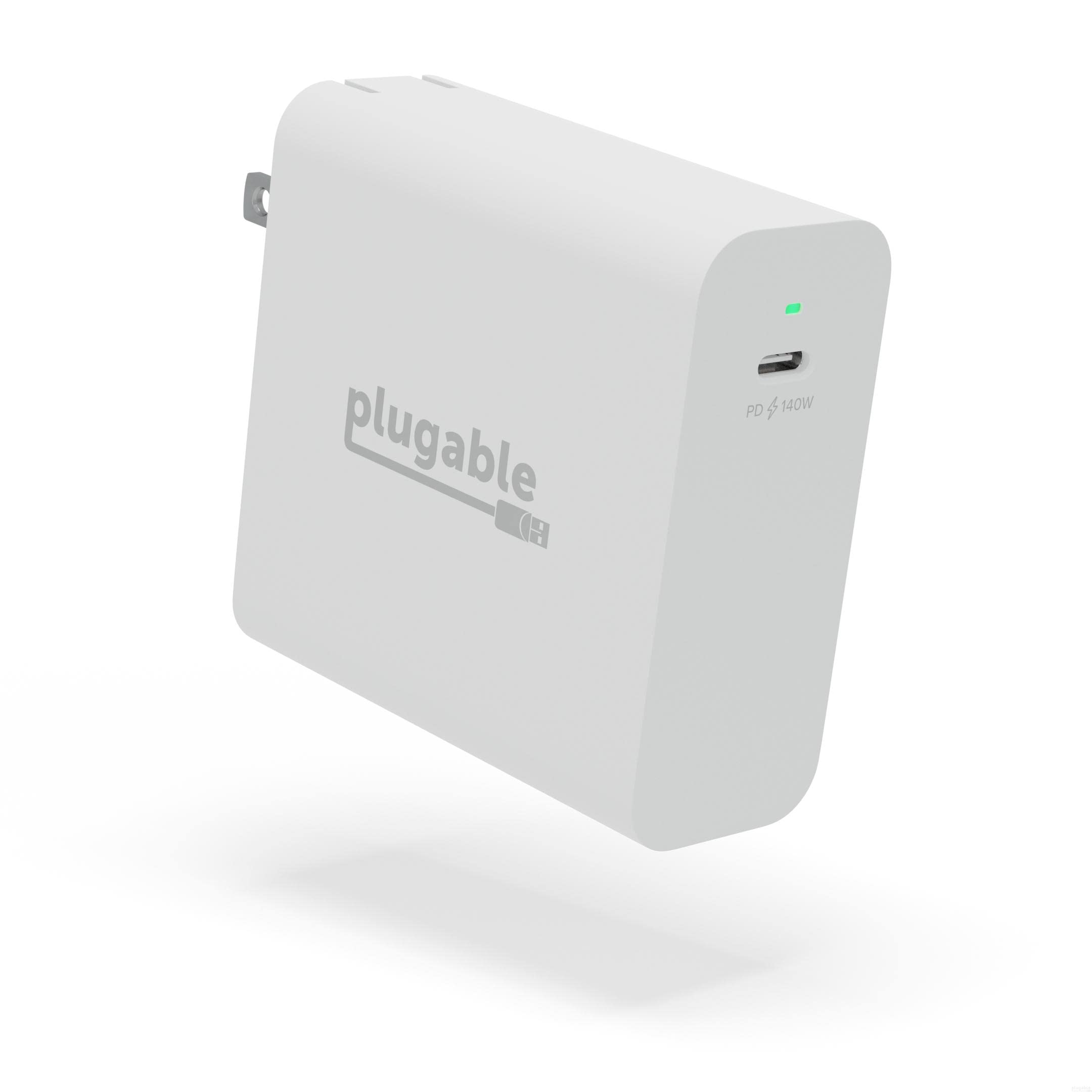 Plugable 140W USB C GaN Fast Wall Charger - PD 3.1 (EPR) Power Adapter for MacBook Pro/Air, iPad Pro, Surface Laptop & USB-C Devices - Perfect for Home, Office & Travel Charging