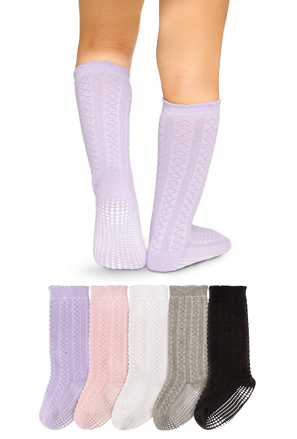 LA ACTIVE Girls Knee High Socks - Warm Cotton Uniform Sports Socks for Toddlers & Kids - Perfect for School, Dance, Cheerleading & Winter Outfits