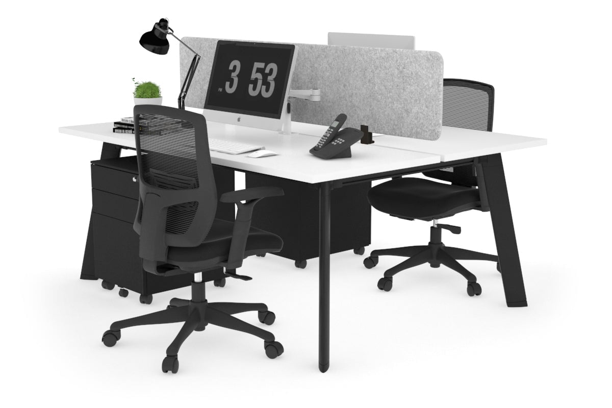 2-Person Workstation with Black Frame - 1200L x 700W Office Desk for Collaborative Workspaces | Perfect for Home Office, Coworking Spaces & Team Projects