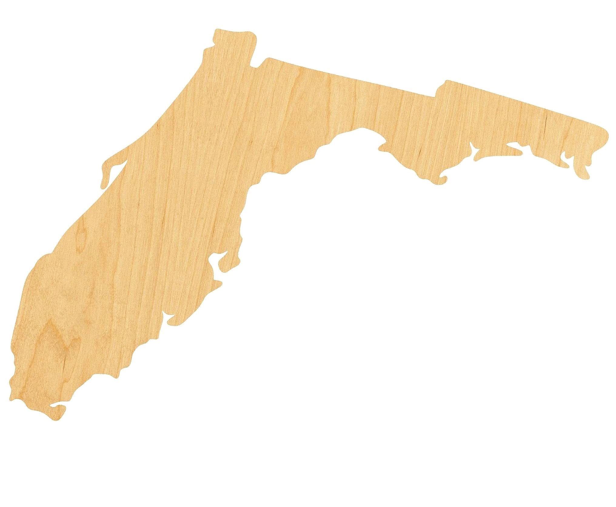 1pc Florida State Laser Cut Wood Shape - 1/8
