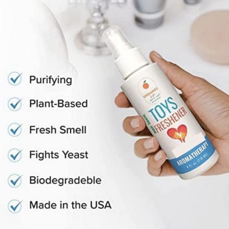 Natural Silicone Toy Cleaner for Sensitive Skin - Unscented, Organic Tea Tree Oil Formula - Safe for Baby Toys, Adult Toys & Household Items - Gentle Aromatherapy Cleaning Solution