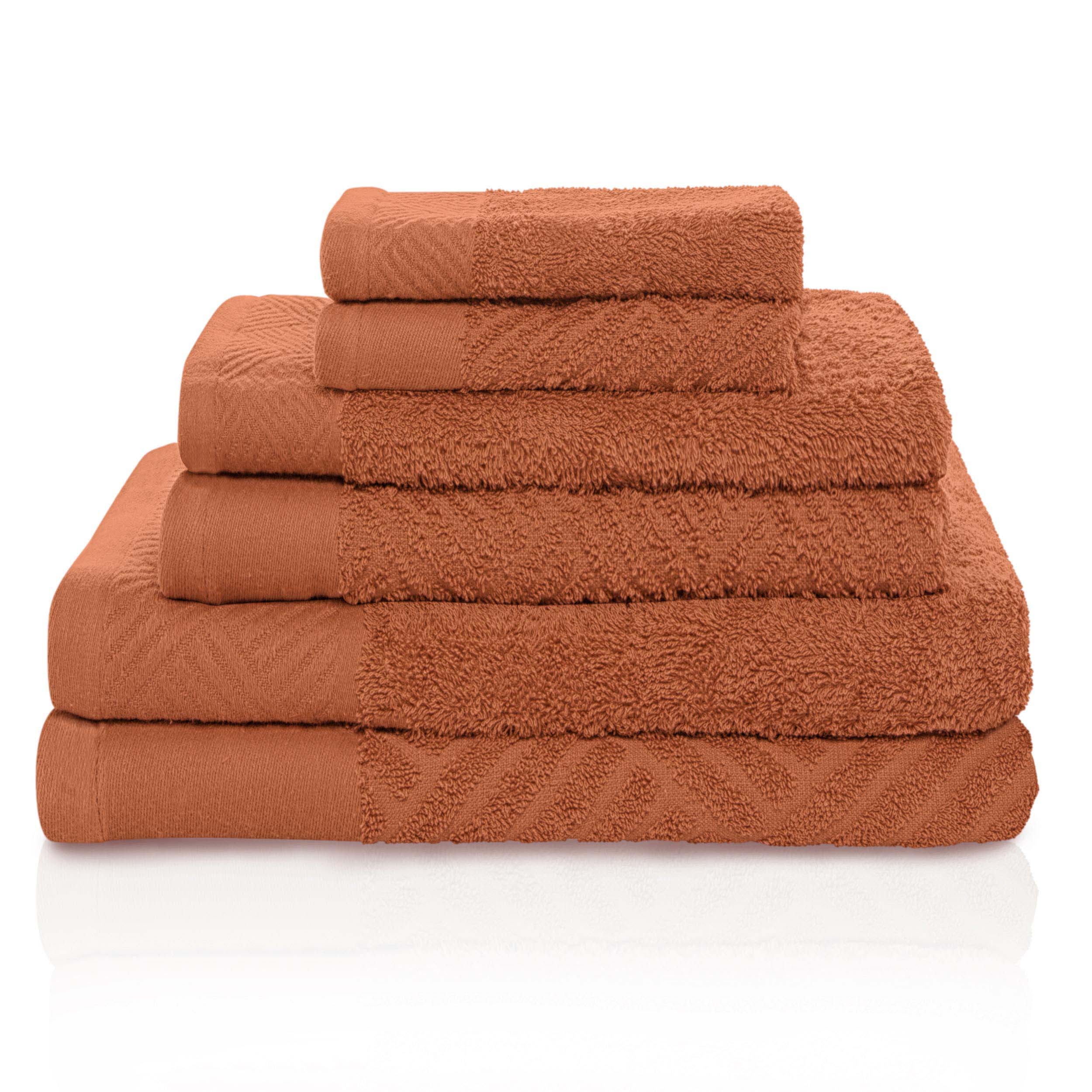 Luxury 6-Piece Egyptian Cotton Towel Set - Basketweave Jacquard & Solid Design - Ultra Soft & Absorbent Bath Towels for Spa, Hotel, or Home Use