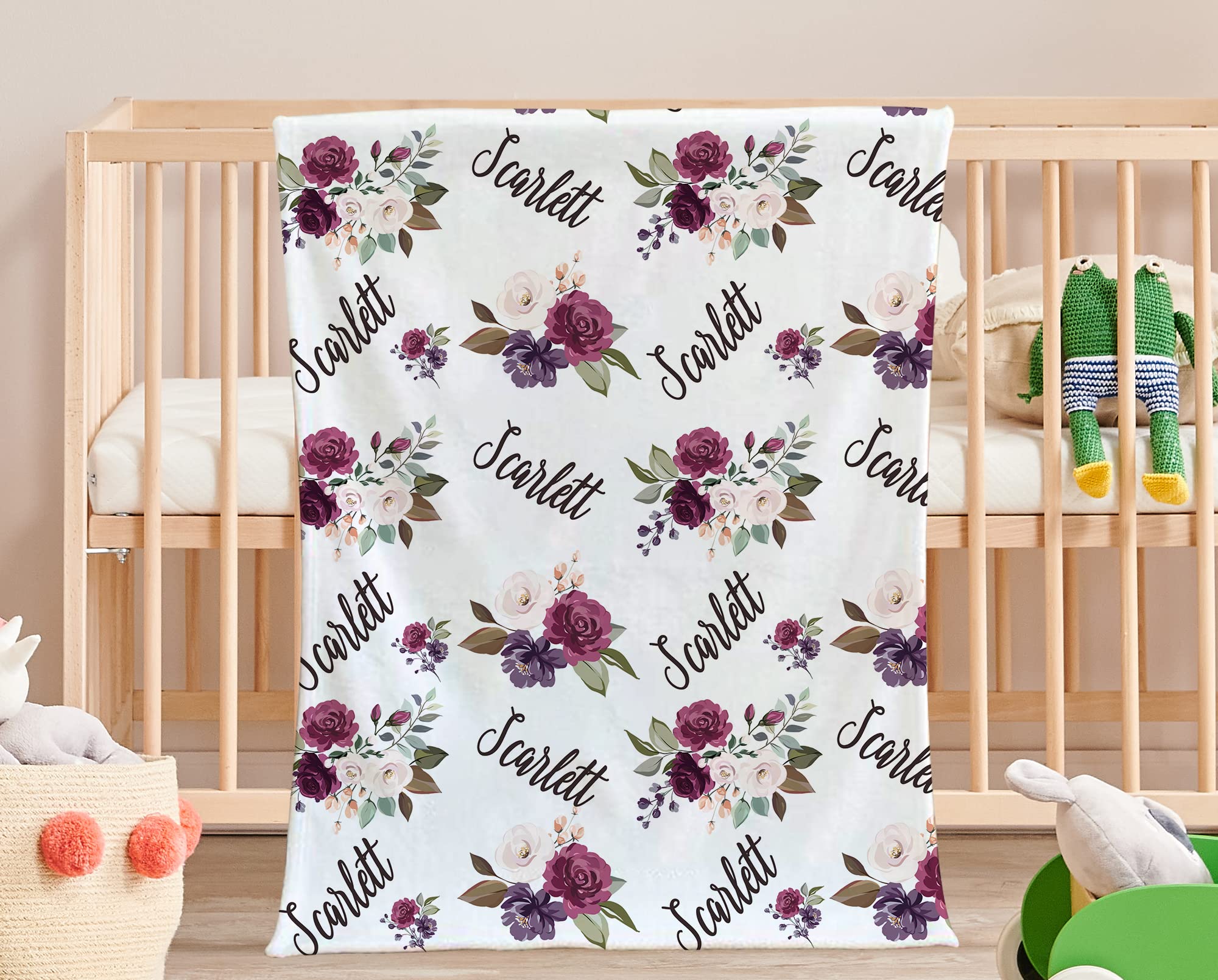 Personalized Baby Blanket with Name - Custom Embroidered Soft Blanket for Newborns, Infants & Toddlers - Perfect Baby Shower Gift, Nursery Essential & Name Reveal Keepsake - Ideal for Crib, Stroller & Snuggling