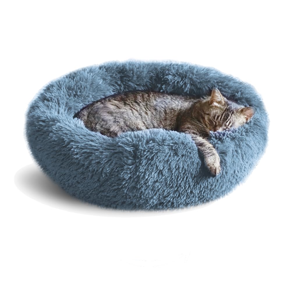 Whiskers & Friends Washable Cat Bed for Indoor Cats - Calming Pet Bed for Small Dogs & Kittens - Large Cozy Cat Furniture for Relaxing at Home