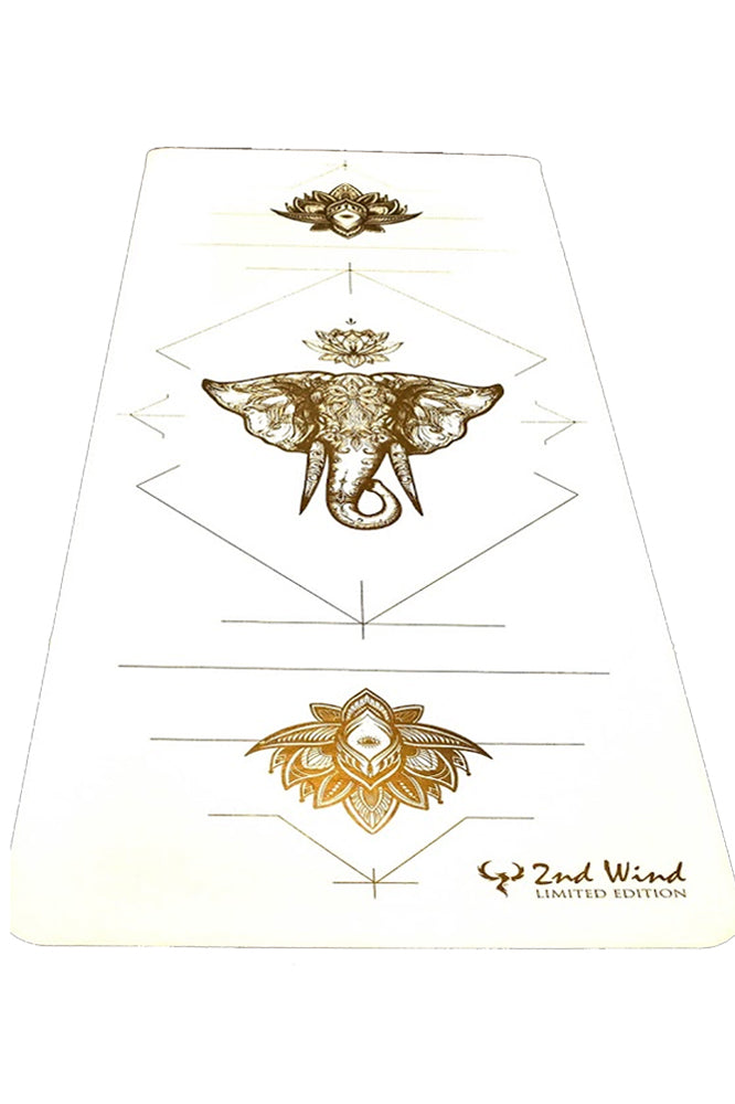 Soul Mat Yoga Meditation Mat - White & Gold - Premium Non-Slip Fitness Mat for Yoga, Pilates & Home Workouts - Wholesale Available - Perfect for Studios, Gyms & Personal Use