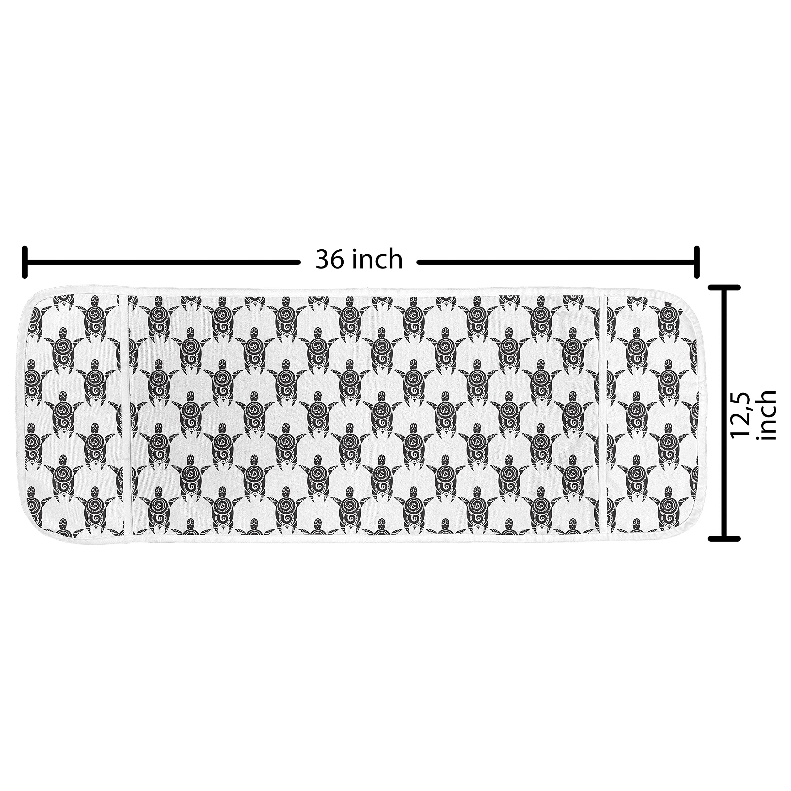 Ambesonne Maori Style Sea Turtle Microwave Cover - Water Resistant Kitchen Organizer with Pockets, 36