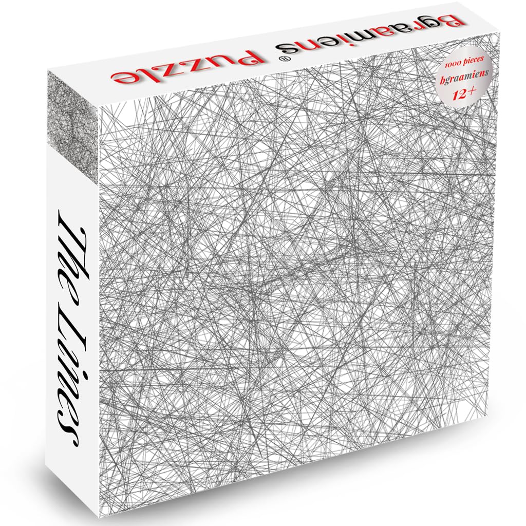 Bgraamiens 1000-Piece Jigsaw Puzzle - The Lines Black & White Challenge | Modern Abstract Art Puzzle for Adults | Perfect for Stress Relief, Family Game Night & Home Decor
