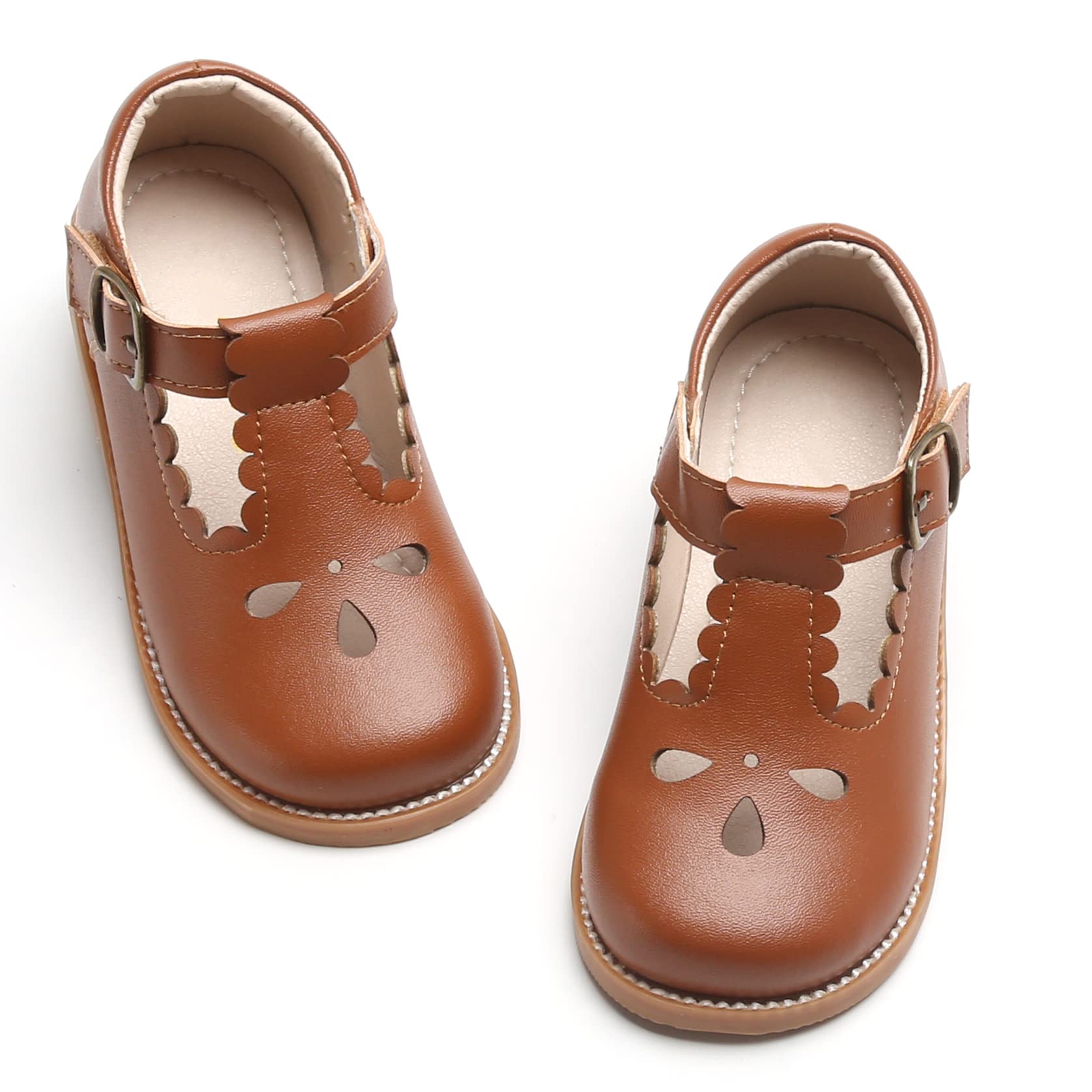GINFIVE Toddler Girls Dress Shoes - Little Kids Flats School Mary Janes Shoes for Toddlers & Preschoolers | Perfect for School, Parties, and Special Occasions