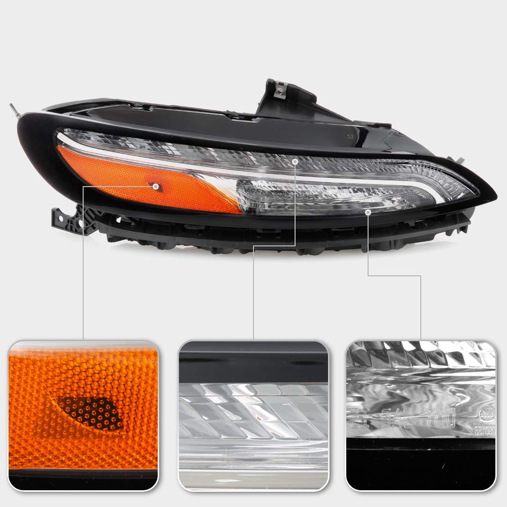 ACANII LED DRL Running Lights for 2014-2018 Jeep Cherokee - OE Style Parking Signal Lamps Assembly (Passenger Side) | Enhanced Visibility & Safety for Night Driving & Off-Road Adventures