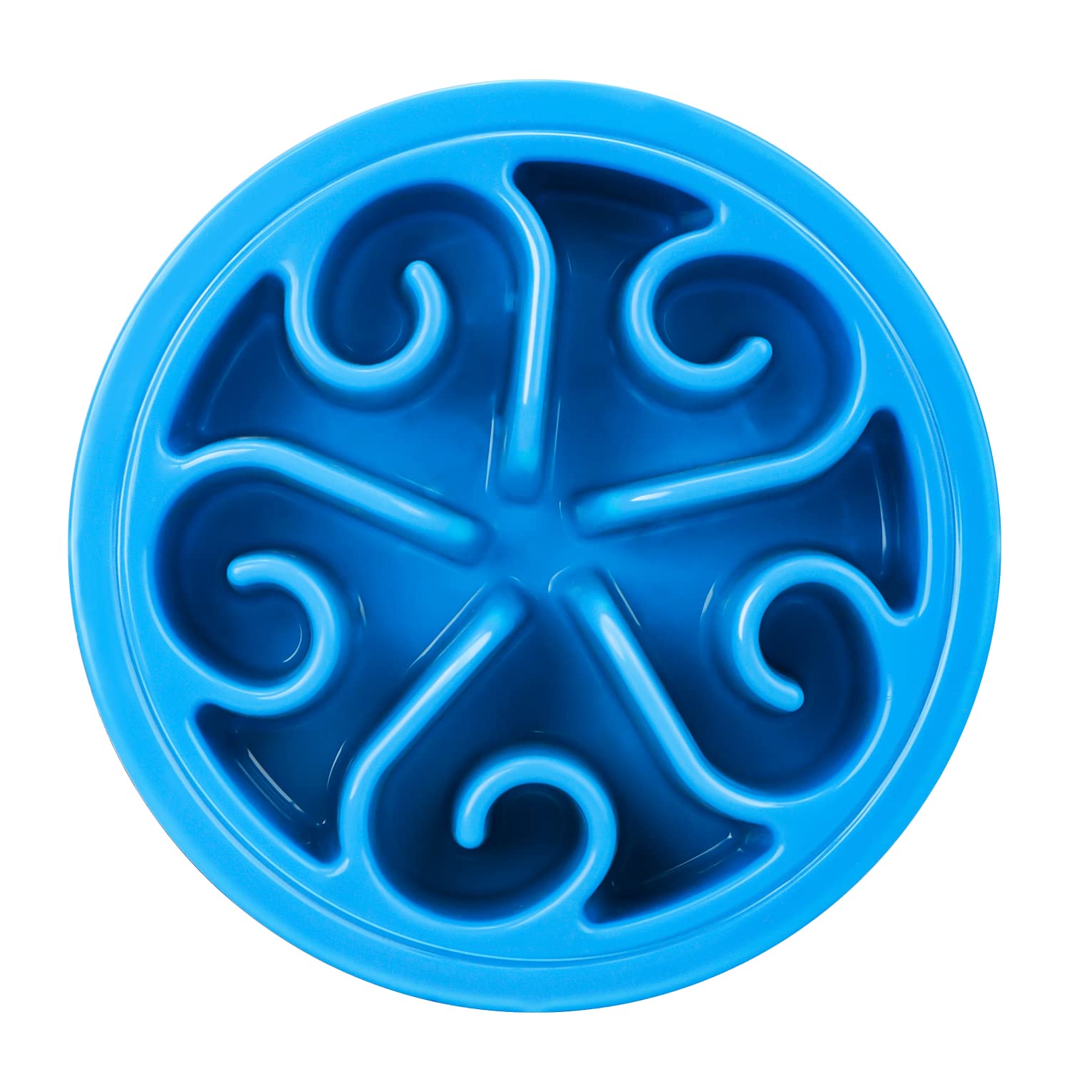 FOREYY Non-Slip Slow Feeder Dog Bowl - Interactive Puzzle Food Dish for Medium Dogs, Anti-Gulping Design Prevents Bloat & Choking - Raised Pet Feeder with Healthy Eating Solution (Blue) - Perfect for Fast Eaters, Mealtime Enrichment & Digestive Health
