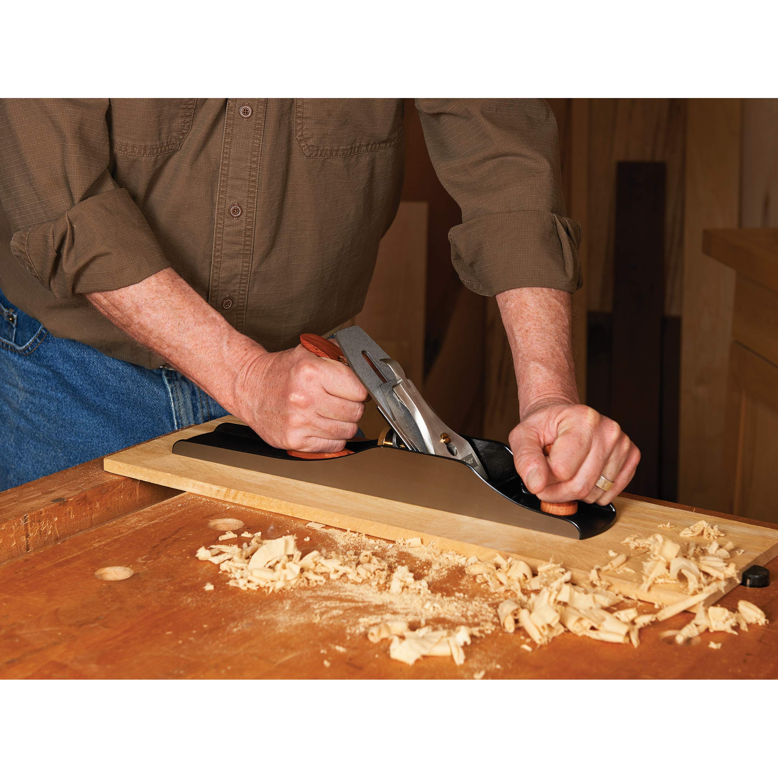 Premium WOODRIVER #6 Bench Plane V3 - High-Quality Hand Tool for Woodworking & Carpentry | Perfect for Smoothing, Shaping & Finishing Wood Surfaces