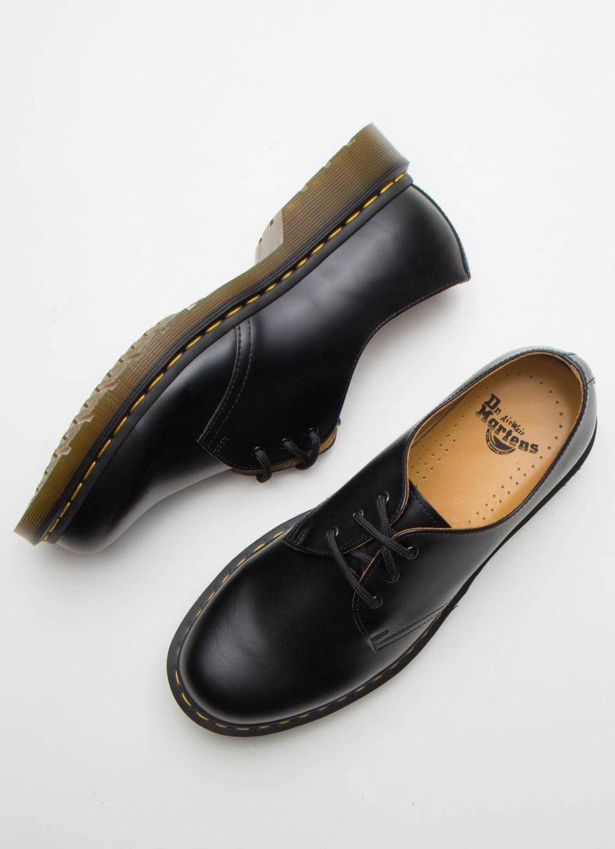Dr. Martens 1461 3-Eye Leather Shoes - Black Smooth Unisex Classic Oxford for Men & Women | Perfect for Casual Wear, Work & Everyday Outfits