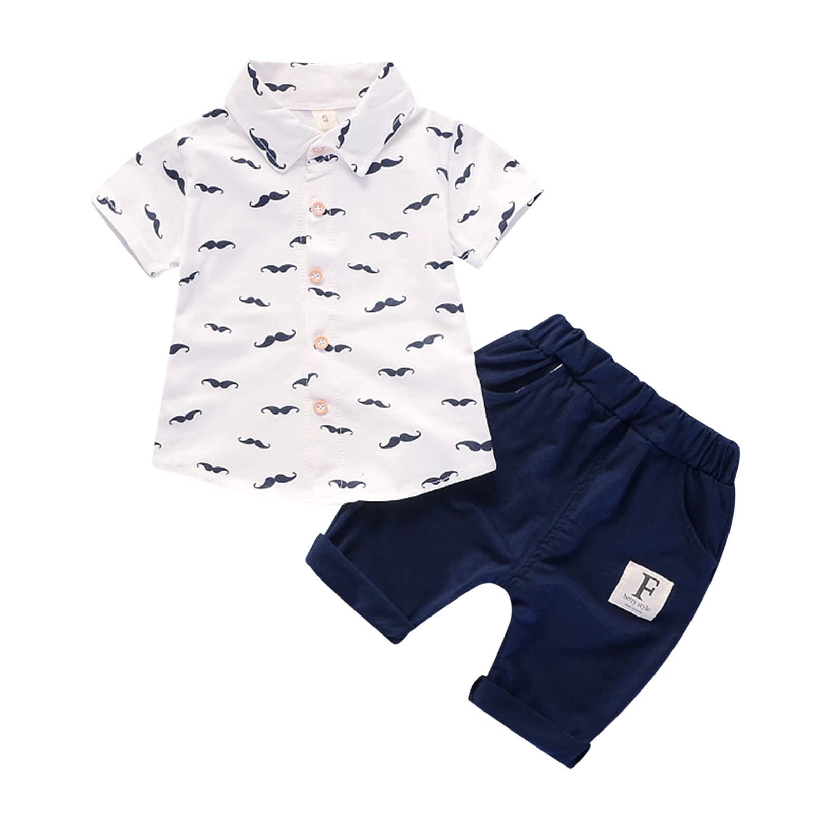 Toddler Boys Summer Gentleman Suit Set - Short Sleeve T-Shirt & Pants Outfit for Baby Boys | Perfect for Parties, Weddings & Special Occasions