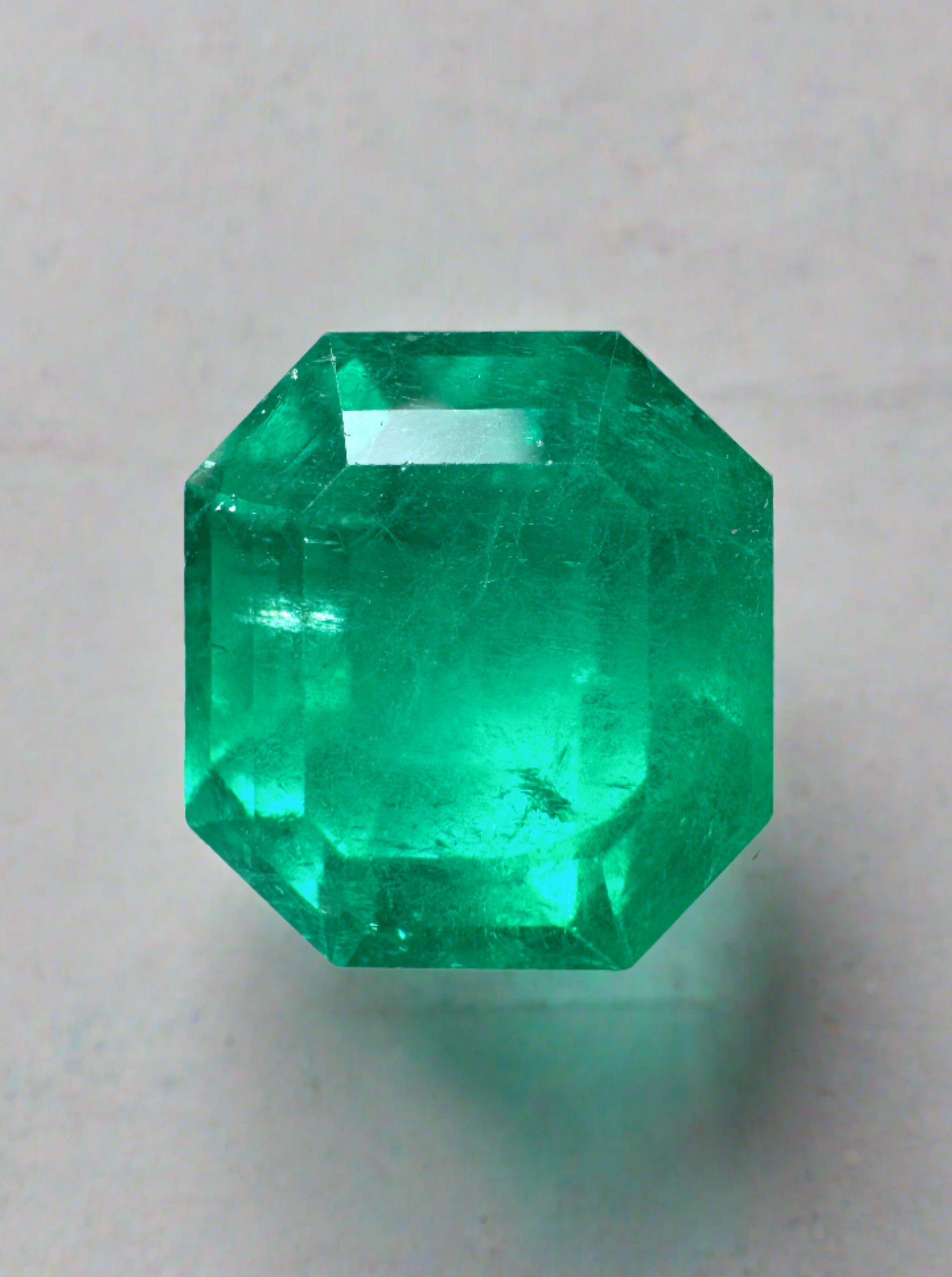 6.62 Carat Natural Loose Colombian Emerald Gemstone - Asscher Cut with Clipped Corners | Premium Quality for Jewelry Making, Engagement Rings & Luxury Gifts