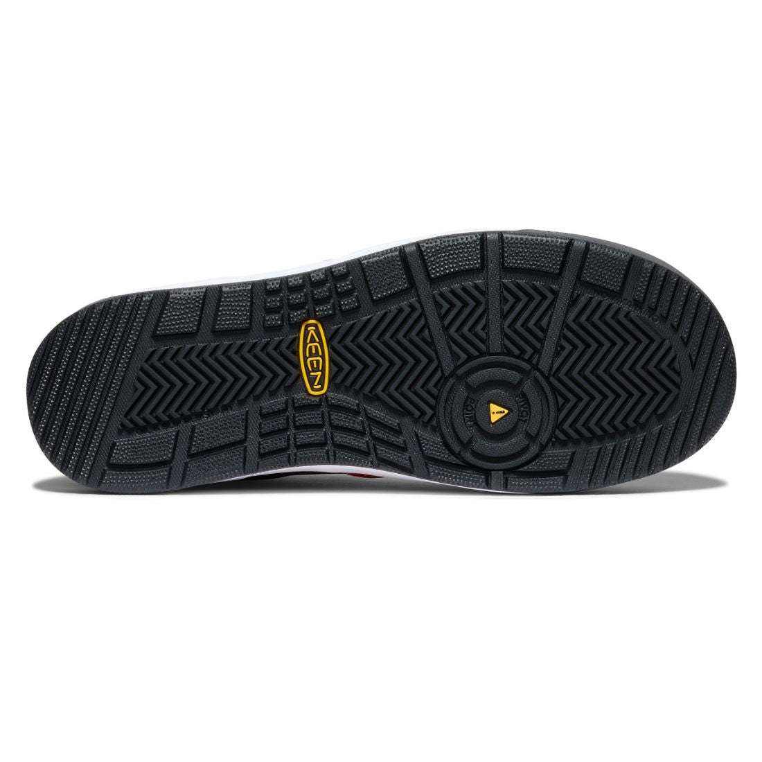 Keen Overton Men's Composite Toe Athletic Work Shoes - Lightweight Safety Shoes for Construction & Outdoor Work - Red/Black (Model 1029872) - Perfect for Job Sites, Hiking & Industrial Work Environments