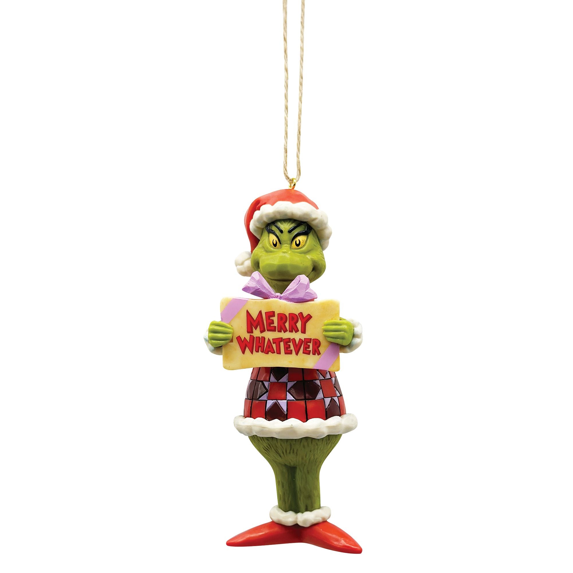 Merry Whatever Grinch PVC Christmas Ornament - Festive Holiday Decor for Tree, Home & Office
