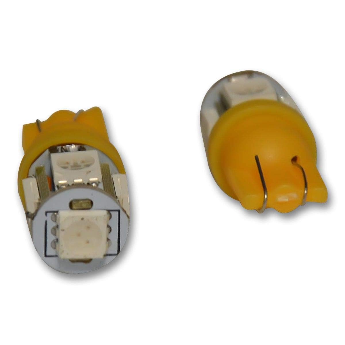 Flashtech 5-Pack T10 LED Bulbs - Super Bright SMD LED Lights for Car Interior & Exterior - Amber Yellow - Perfect for Dome, Map, License Plate, and Dashboard Lighting