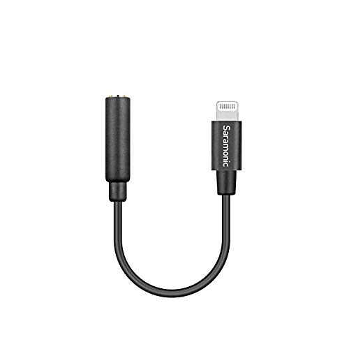 Saramonic SR-C2002 MFi Certified 3.5mm TRRS to Lightning Adapter Cable (6cm) - Compatible with iPhone 13/12, iPad & Smartphones - Professional Microphone Connection for Podcasting, Live Streaming & Video Recording