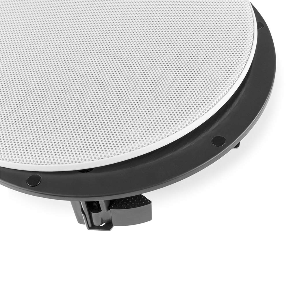 Power Dynamics FCS8 8 Inch Ceiling Speakers Set of 6 - Flush Mount Low Profile 2-Way Coaxial Speakers 960W Max 100V/8 Ohm - Perfect for Shop, Restaurant, Office, and Commercial Audio Installation (White) - Ideal for Background Music and PA Systems