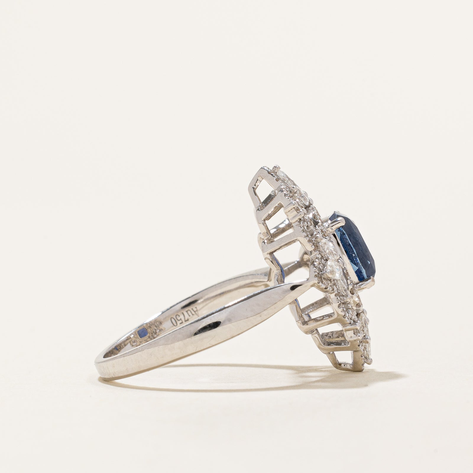 Natural Cornflower Blue Sapphire and Diamond Engagement Ring - 1.29ct Sapphire & 0.73ctw Diamonds - Size 5.75 - Perfect for Proposals, Anniversaries & Special Occasions
