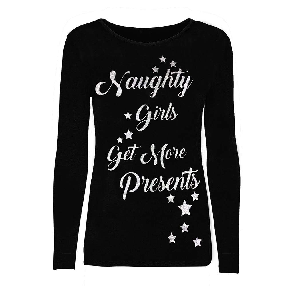 Kulywon Christmas Women's Snowman Print Sweater Pullover - Cozy Winter Tops for Holiday Parties & Casual Wear (XL/US 10, Black)