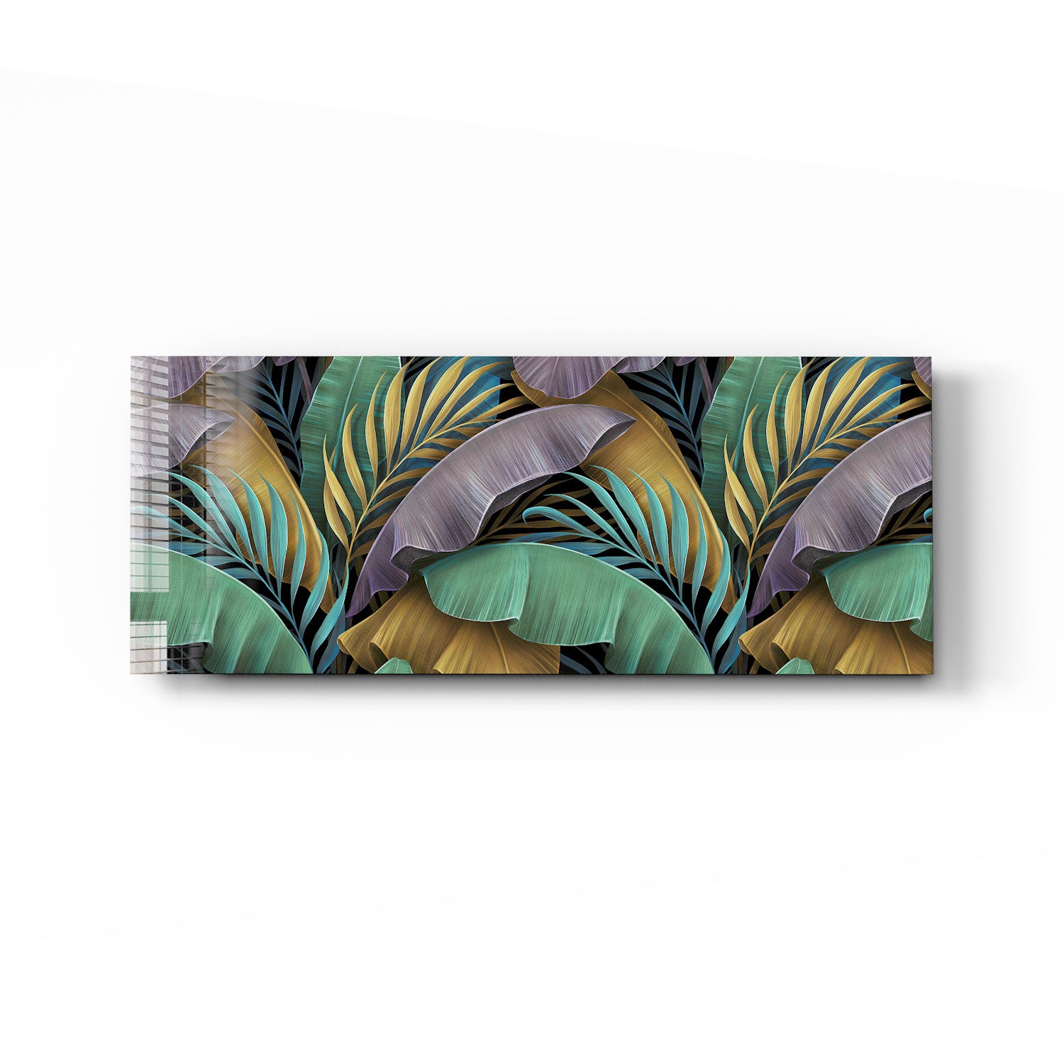 Vibrant Tropical Leaves Panoramic Wall Art - Stunning Home Decor for Living Room, Bedroom & Office