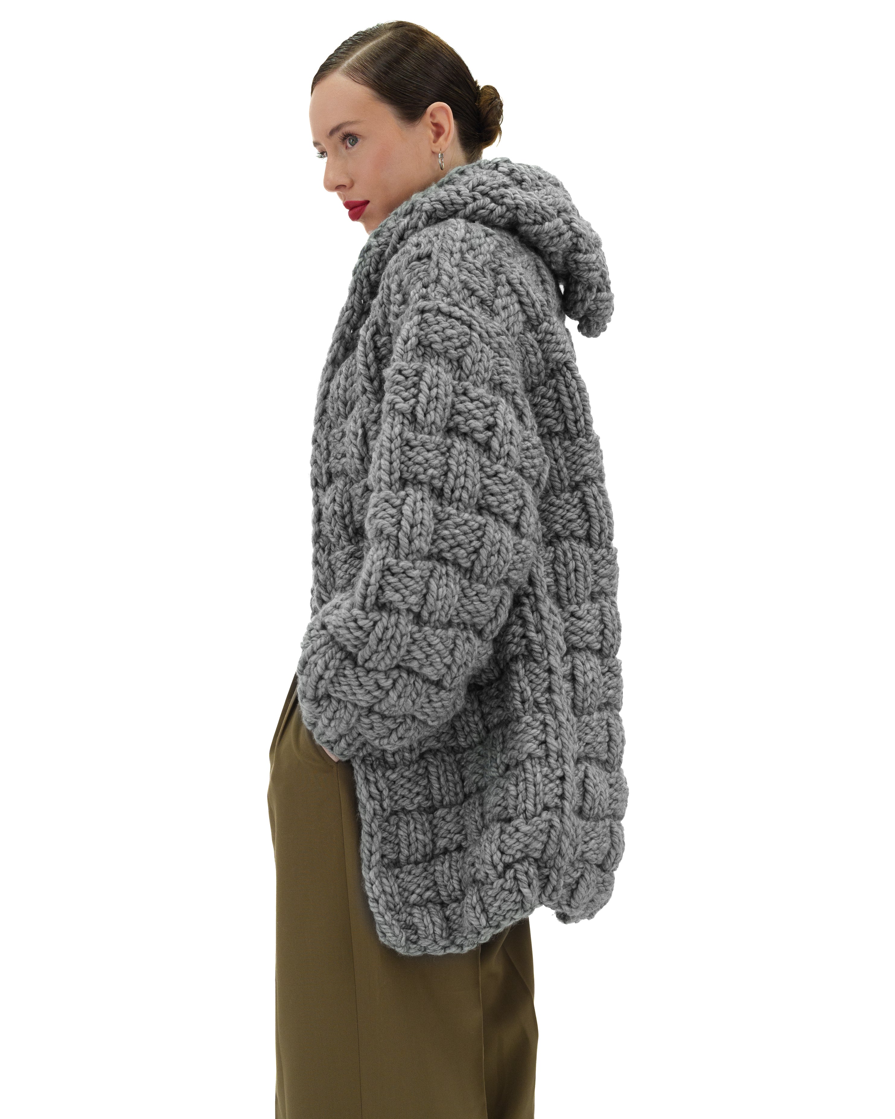 Women's Straw Hooded Cardigan - Lightweight Knit Sweater for Fall & Winter | Cozy Oversized Pullover for Casual Wear, Lounge & Travel
