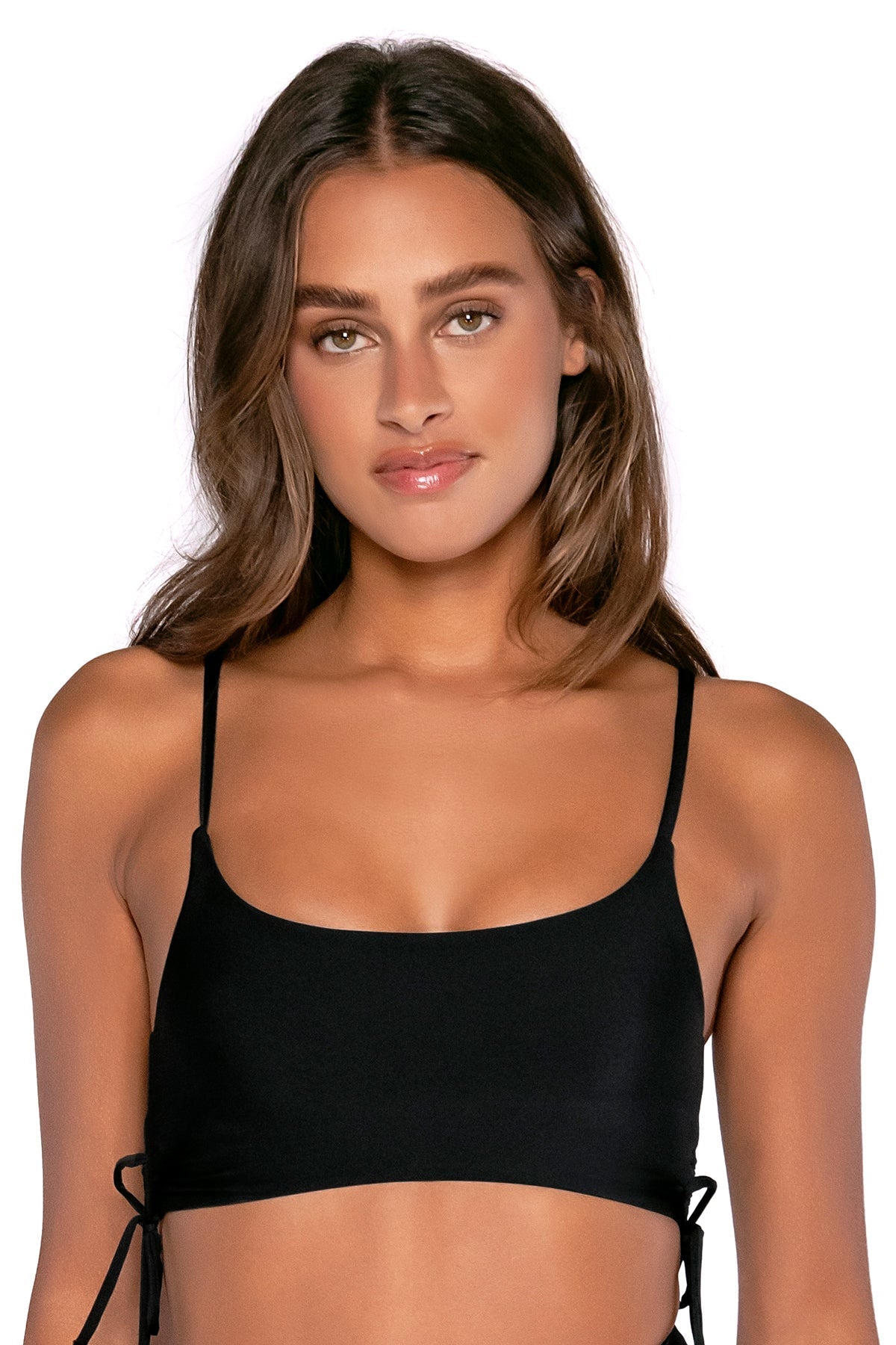 B Swim Black Out Adeline Bikini Top - Women's High Support Swimwear for Beach, Pool & Vacation | Perfect for Surfing, Sunbathing & Summer Activities
