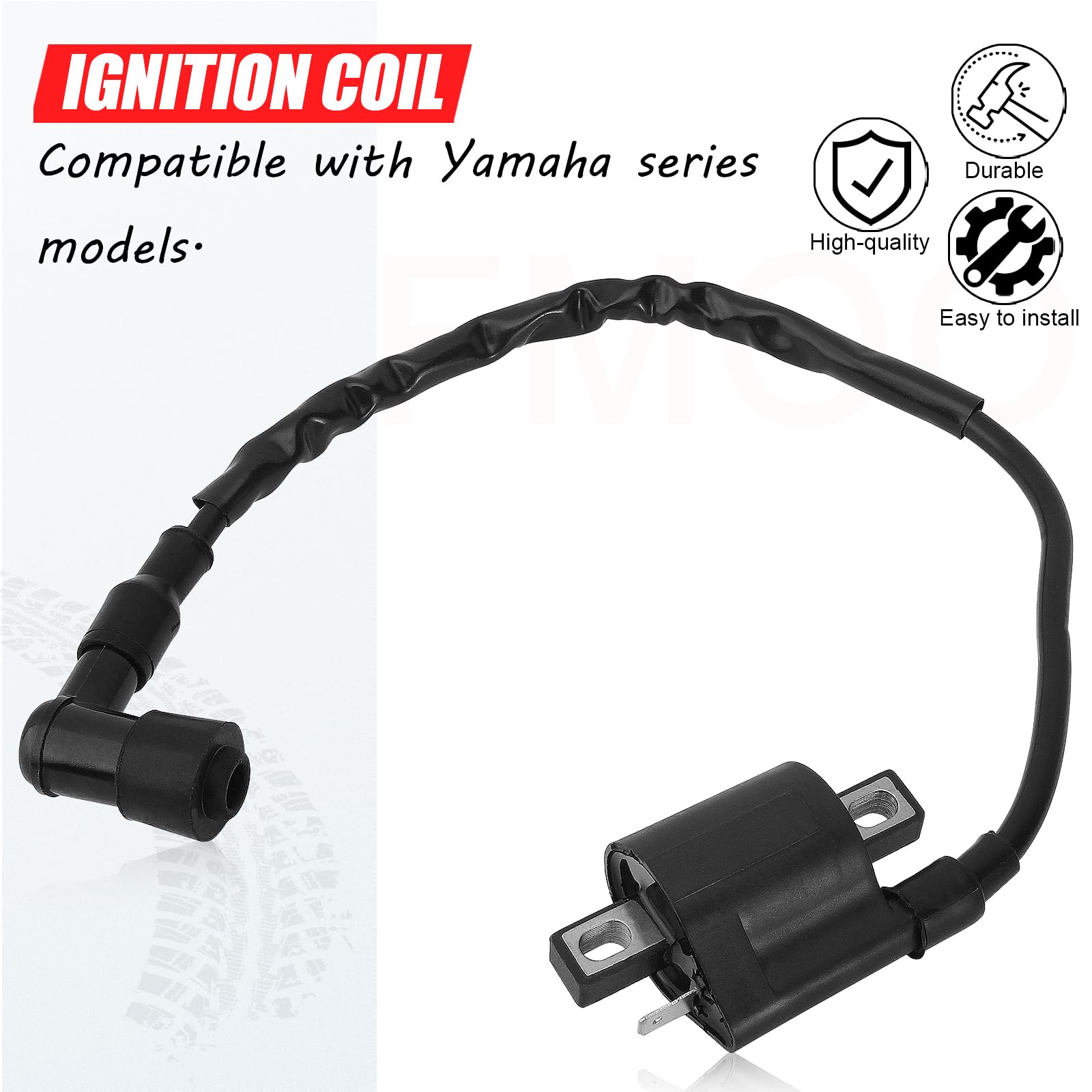 High-Performance Ignition Coil for Yamaha Bear Tracker, Trail Boss, Warrior, Big Bear, Raptor, TTR125, YFM350, ATC185S, ATC200 - Compatible with YFM 250, 330, 350 & ATC 185S, 200, 200ES, 200S - Perfect for Off-Road, Trail Riding & ATV Maintenance