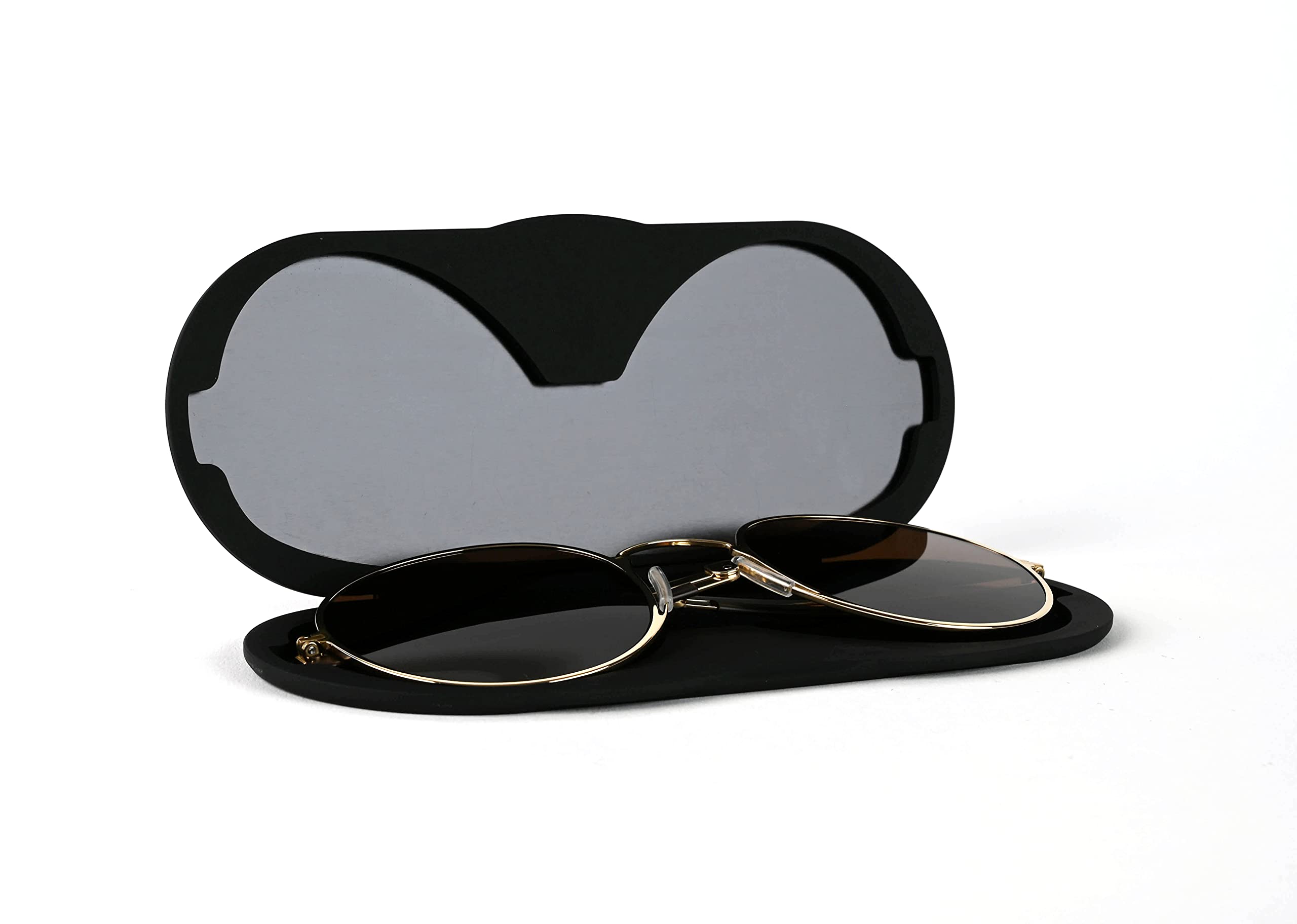 ThinOptics Milano Aluminum Case with Round Sunglasses - Stylish & Durable Eyewear for Outdoor Activities, Travel, and Everyday Use