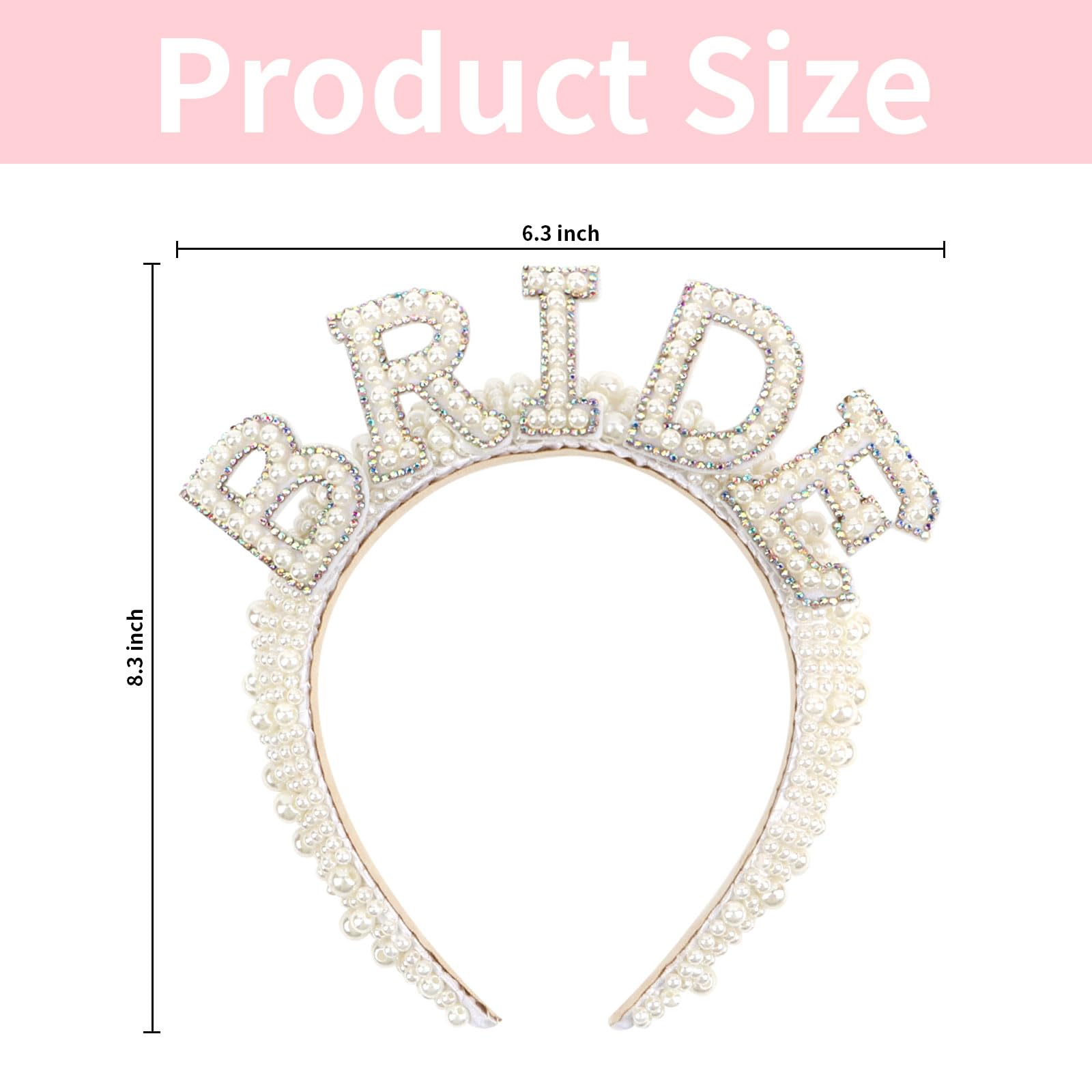 Casoty Pearl Bride Headband - Elegant Women's Hair Accessory for Wedding, Bridal Shower & Engagement Parties - One Size Fits All - Perfect Gift for Brides & Bridesmaids (Great for Photo Shoots, Ceremonies & Special Occasions)