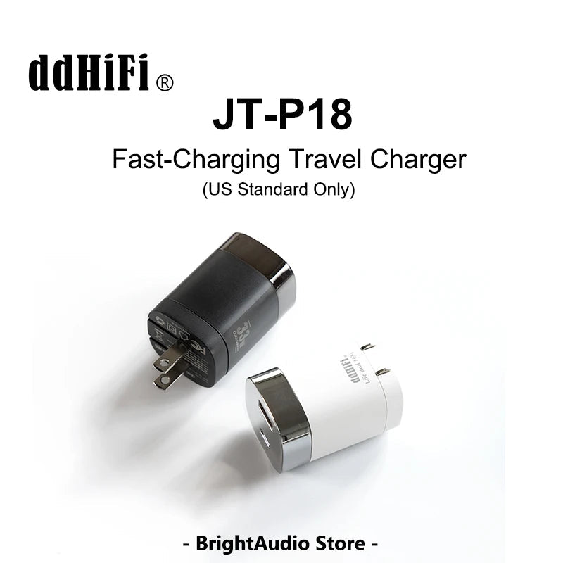 DD ddHiFi JT P18 Fast Charging Travel Adapter - Portable USB-C Wall Charger for iPhone, Samsung, iPad - Perfect for Travel, Home & Office Use