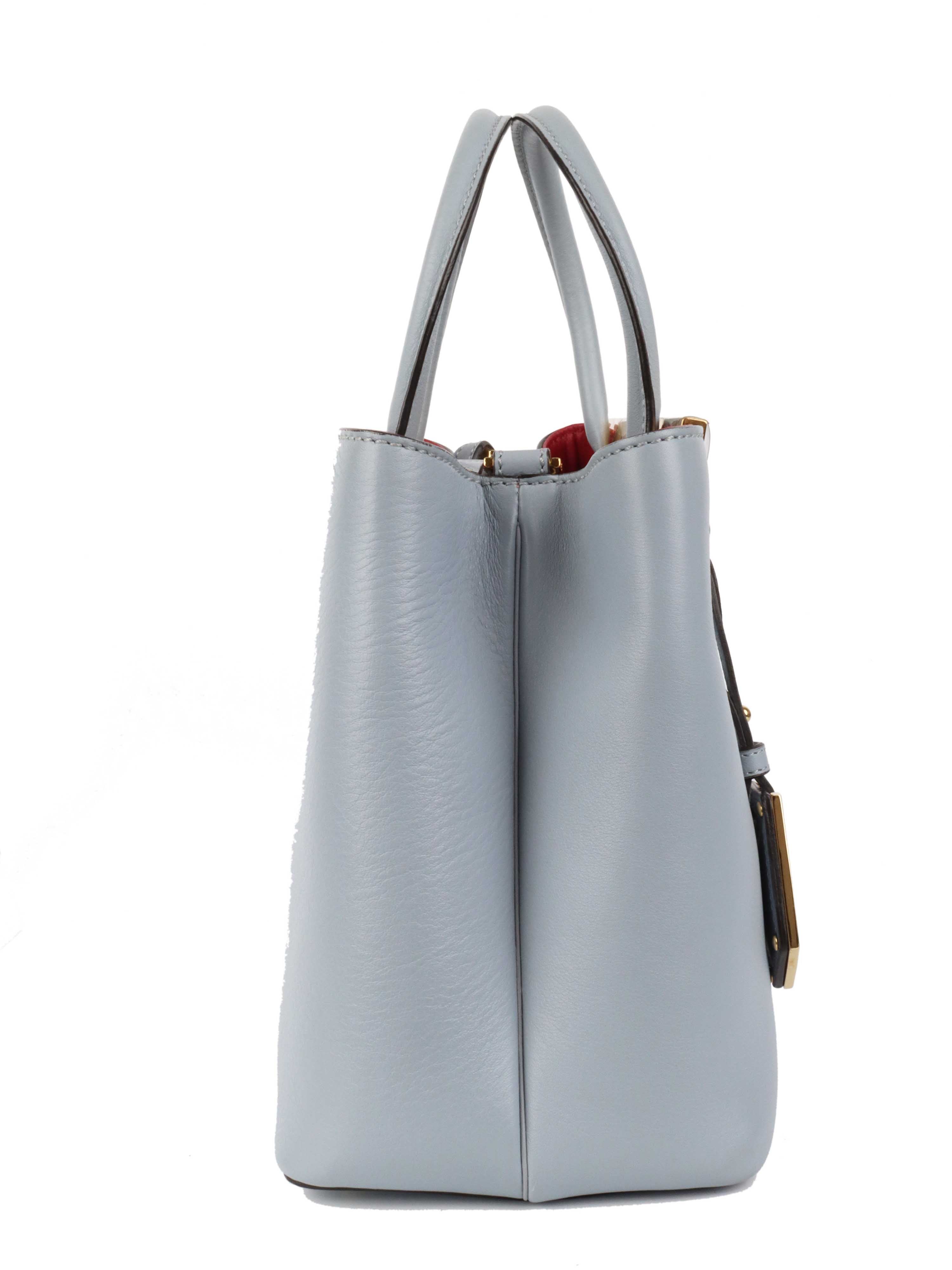 Fendi 2Jours Shoulder Bag in Pale Blue | Luxury Leather Handbag for Women | Perfect for Work, Travel & Everyday Use
