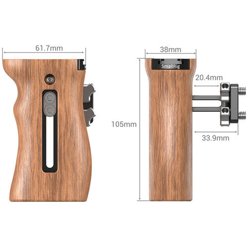 SmallRig Universal Wood Side Handle for DSLR Camera - Ergonomic Grip for Video Shooting & Photography - Perfect for Vlogging, Filmmaking, and Outdoor Adventures