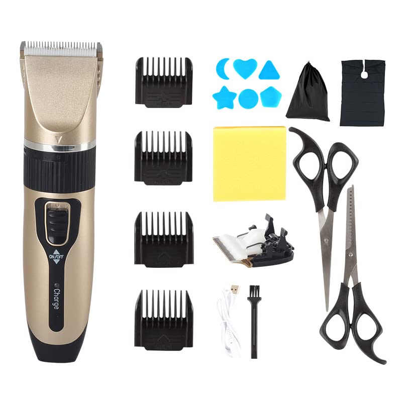 Professional Electric Hair Clipper & Beard Trimmer Kit - Gold A3 | Strong Power Cordless Haircut Clippers for Men & Family | Home Barbering, Grooming & Styling | Perfect for DIY Haircuts, Beard Trimming & Salon-Quality Styling at Home