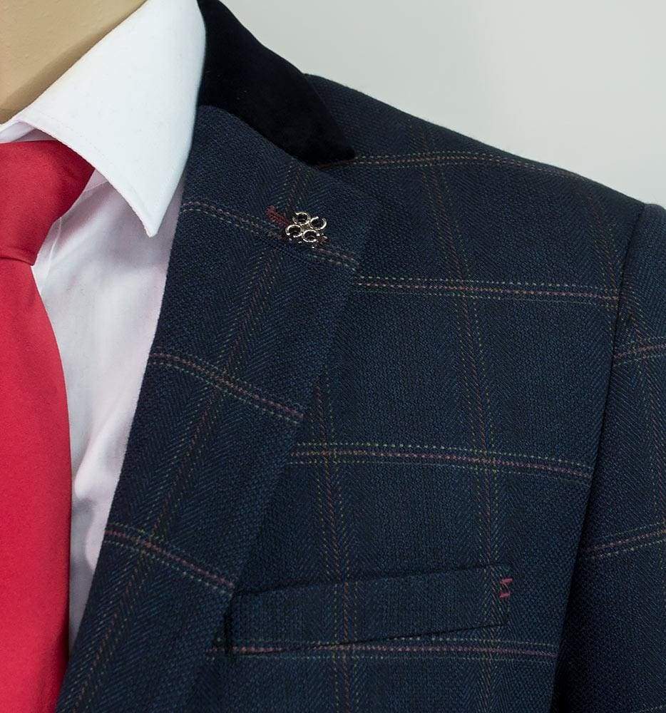 Stylish Connall Navy Slim Fit Tweed Blazer for Men | Classic Business & Formal Wear | Perfect for Office, Weddings & Special Occasions