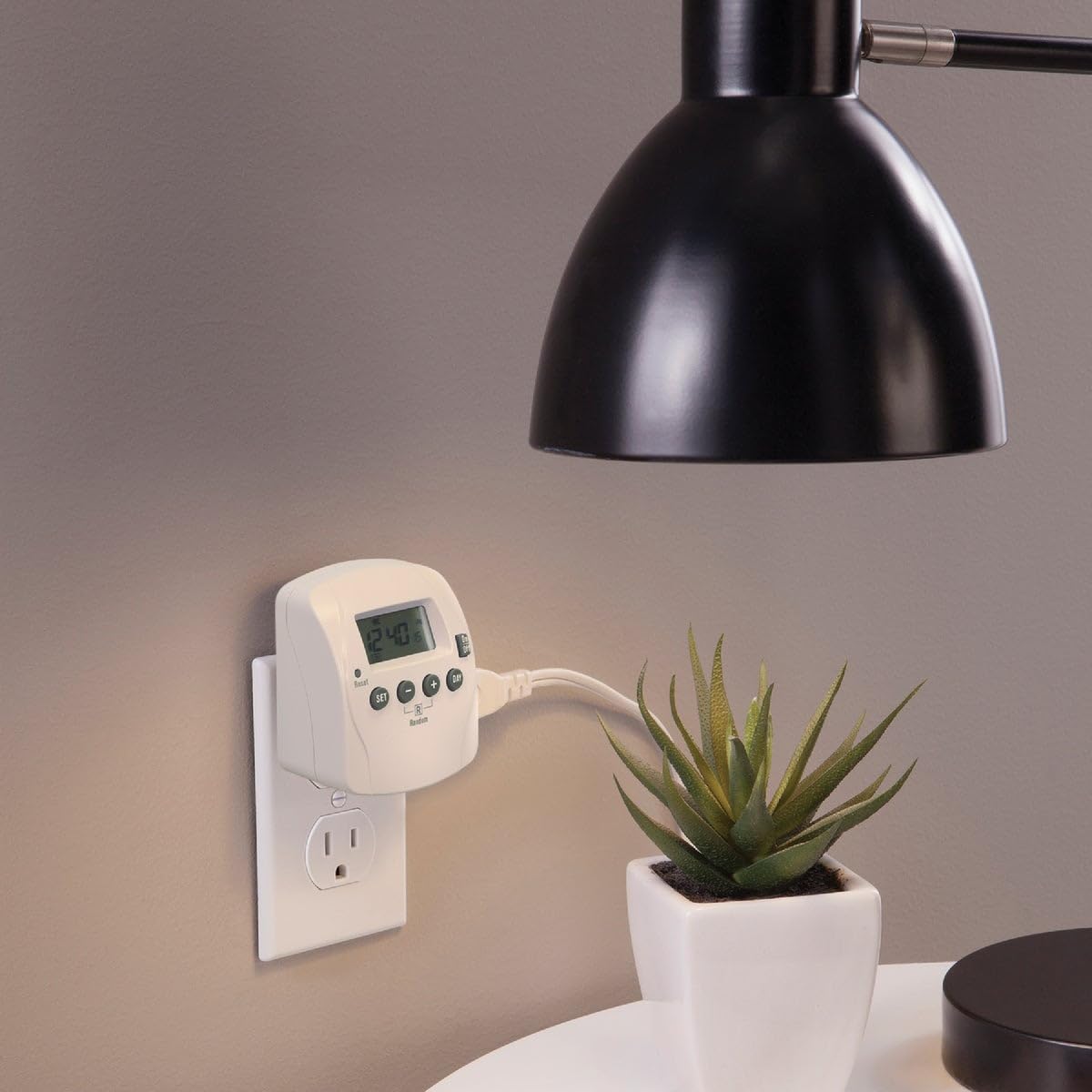 Prime Wire & Cable TND002 2-Outlet 7 Day Digital Timer with 8 Settings - Programmable Electrical Outlet Timer for Home, Office & Holiday Lights - Energy Saving & Convenient Automation Solution