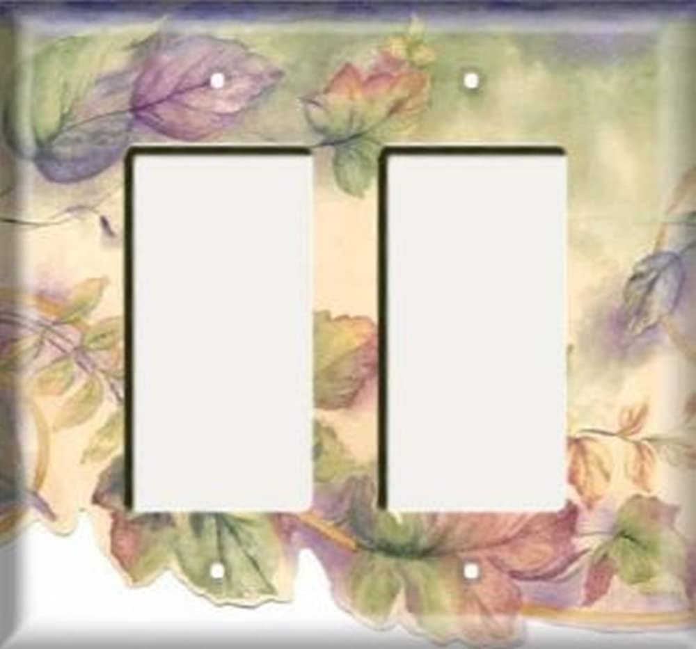 Colorful Leaves Light Switch Cover - Double Rocker for Home Decor