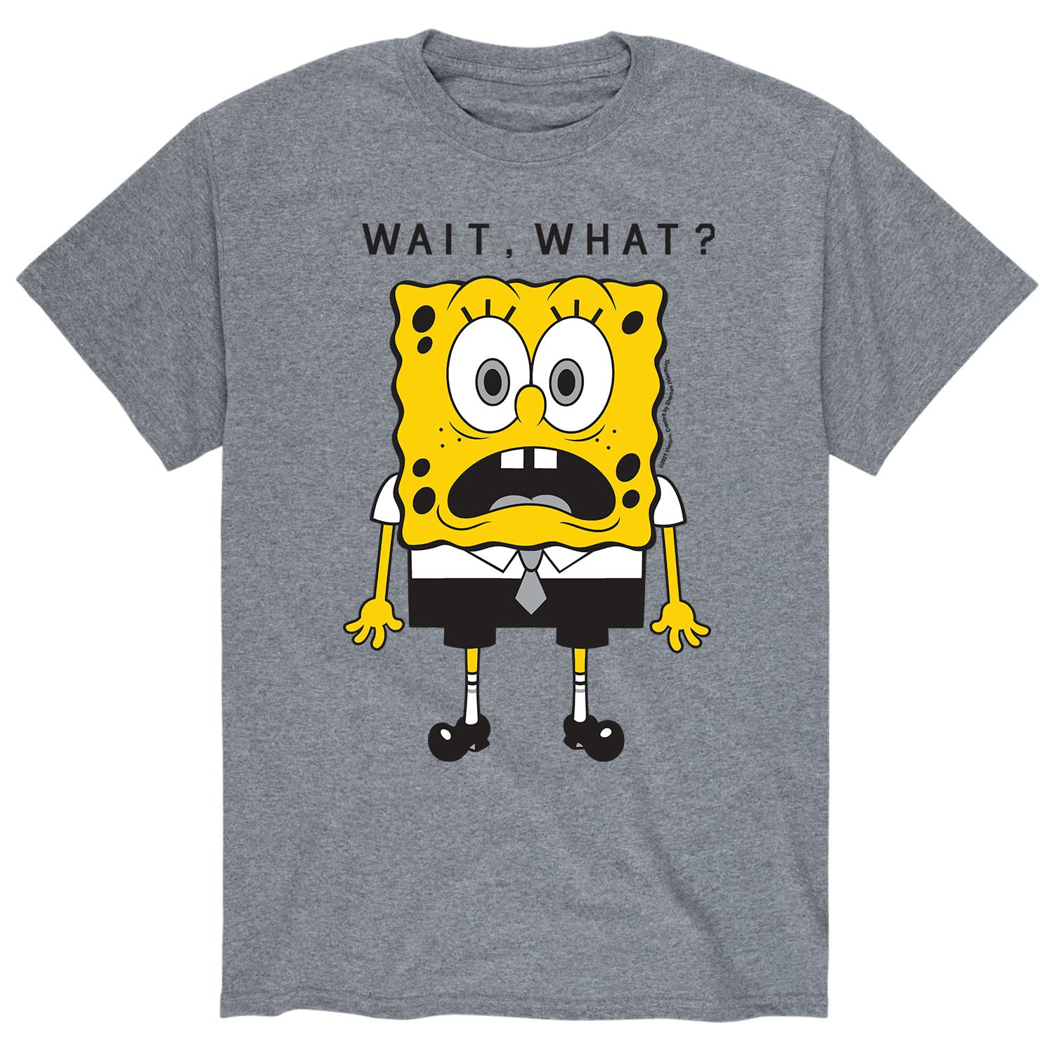 Spongebob Squarepants 'Wait What' Men's Graphic T-Shirt - Funny Cartoon Short Sleeve Tee for Casual Wear & Gifts