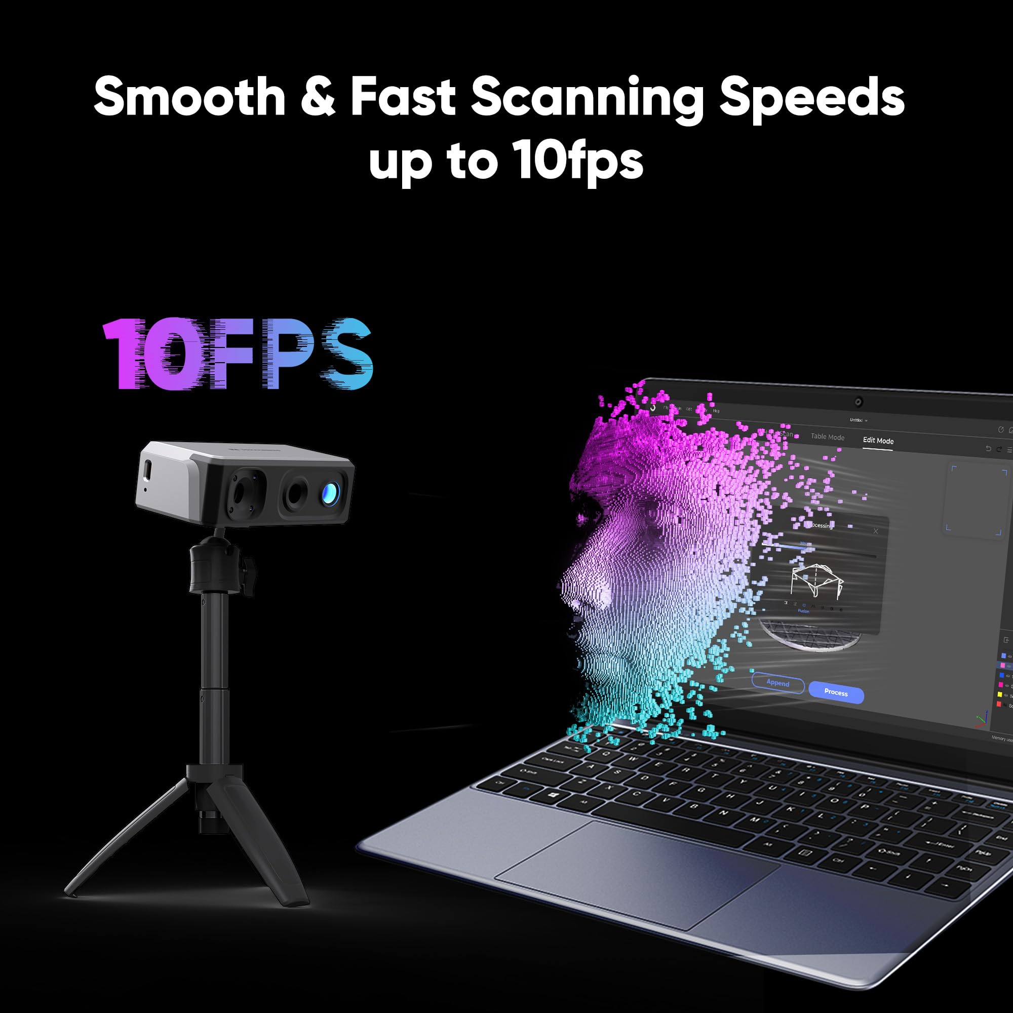 Seal 3D Scanner - High Precision Handheld 3D Scanner with 0.01mm Accuracy, 24-bit Color Camera & Anti-Shake Lenses | Compact Design, 10FPS Scanning Speed for 3D Printing, Reverse Engineering & Product Design | Perfect for Professionals & Hobbyists