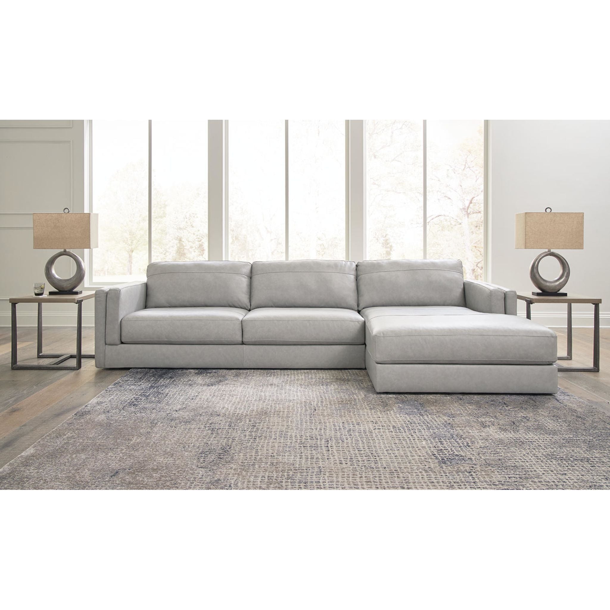 Amiata 2-Piece Sectional Sofa with Chaise Lounge - Modern L-Shaped Couch for Living Room, Family Room & Apartment