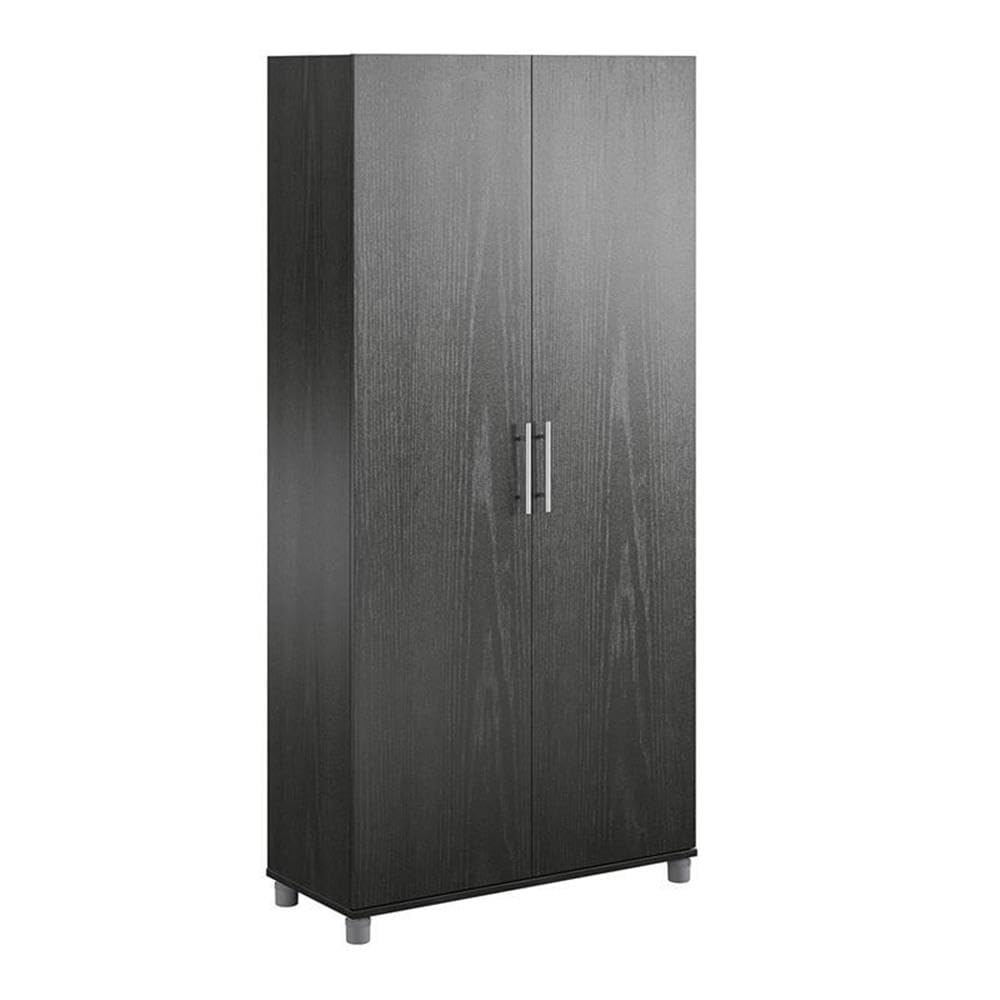 SystemBuild Evolution Camberly 36-Inch Black Oak Storage Cabinet - Organize Home Office, Garage, or Workshop with Durable Shelving Unit